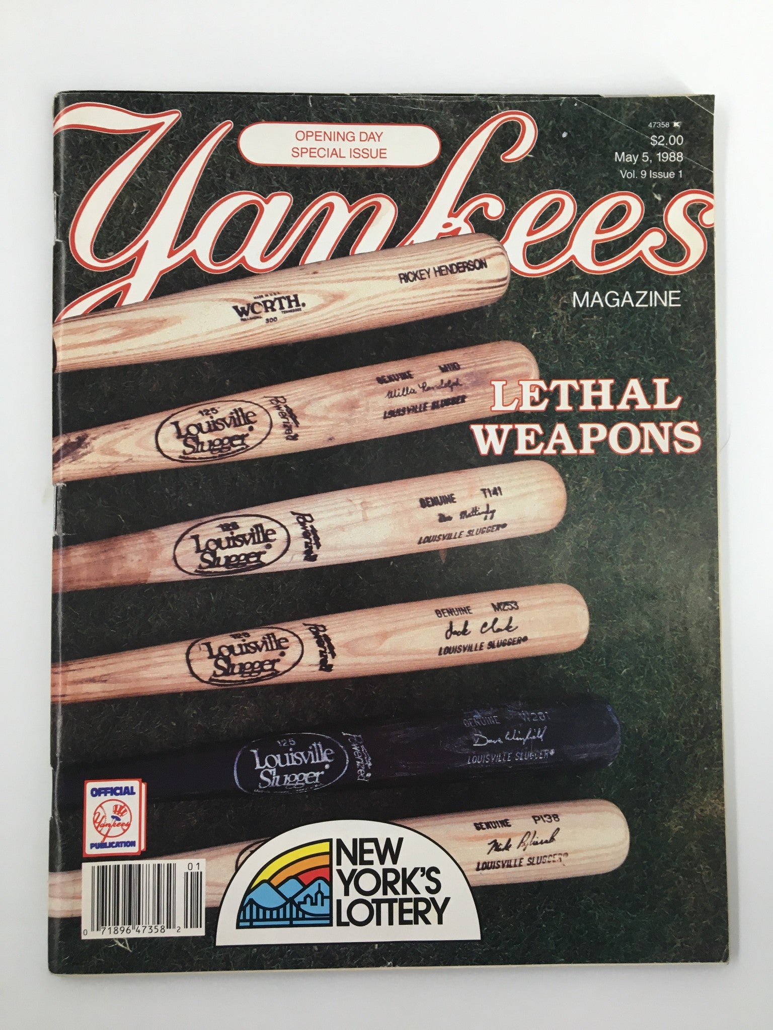 VTG Yankees Magazine May 5 1988 Rickey Henderson, Jack Clark, Elston Howard