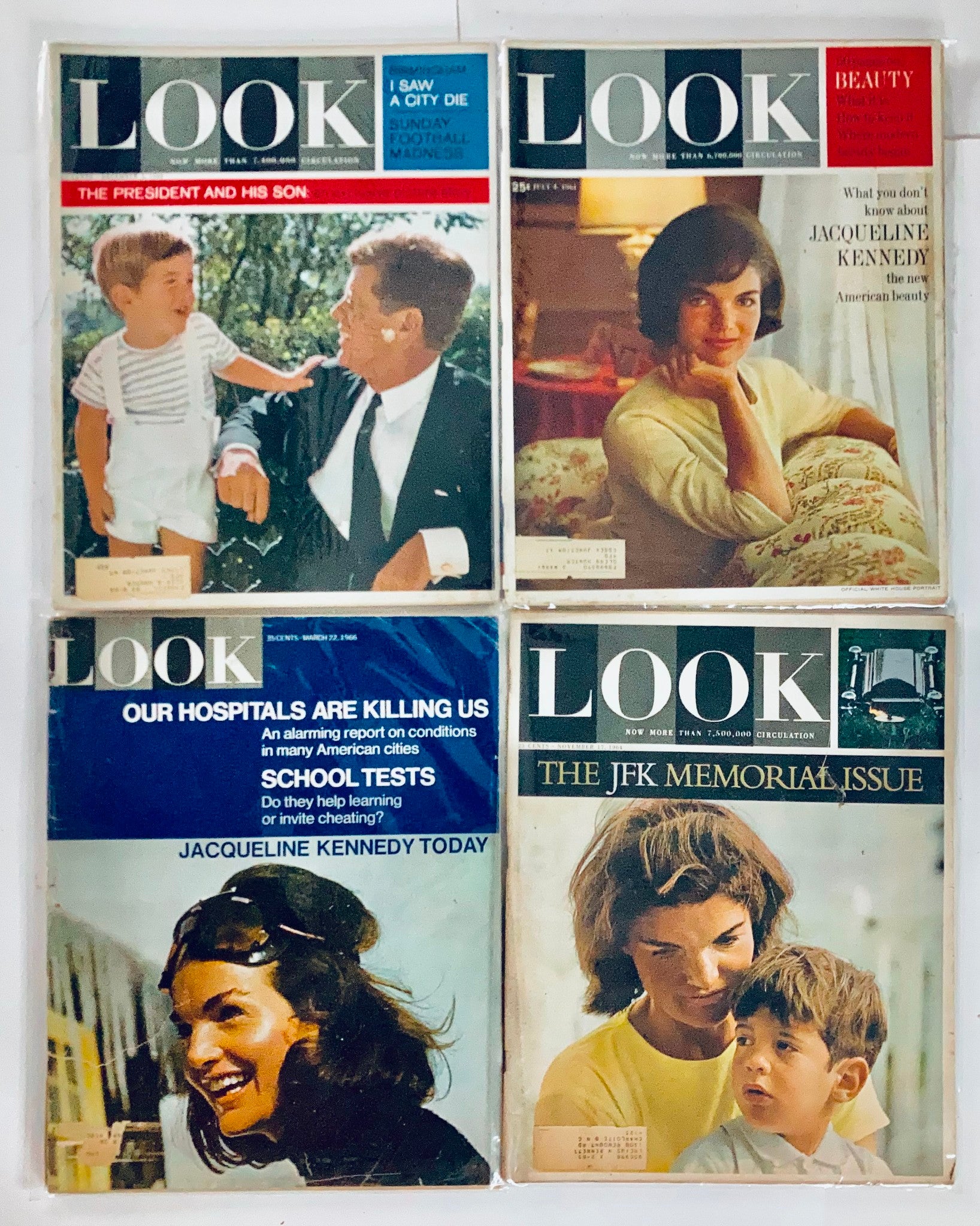 Lot of 17 1960s Look Magazine JFK John F. Kennedy, Jacqueline Kennedy