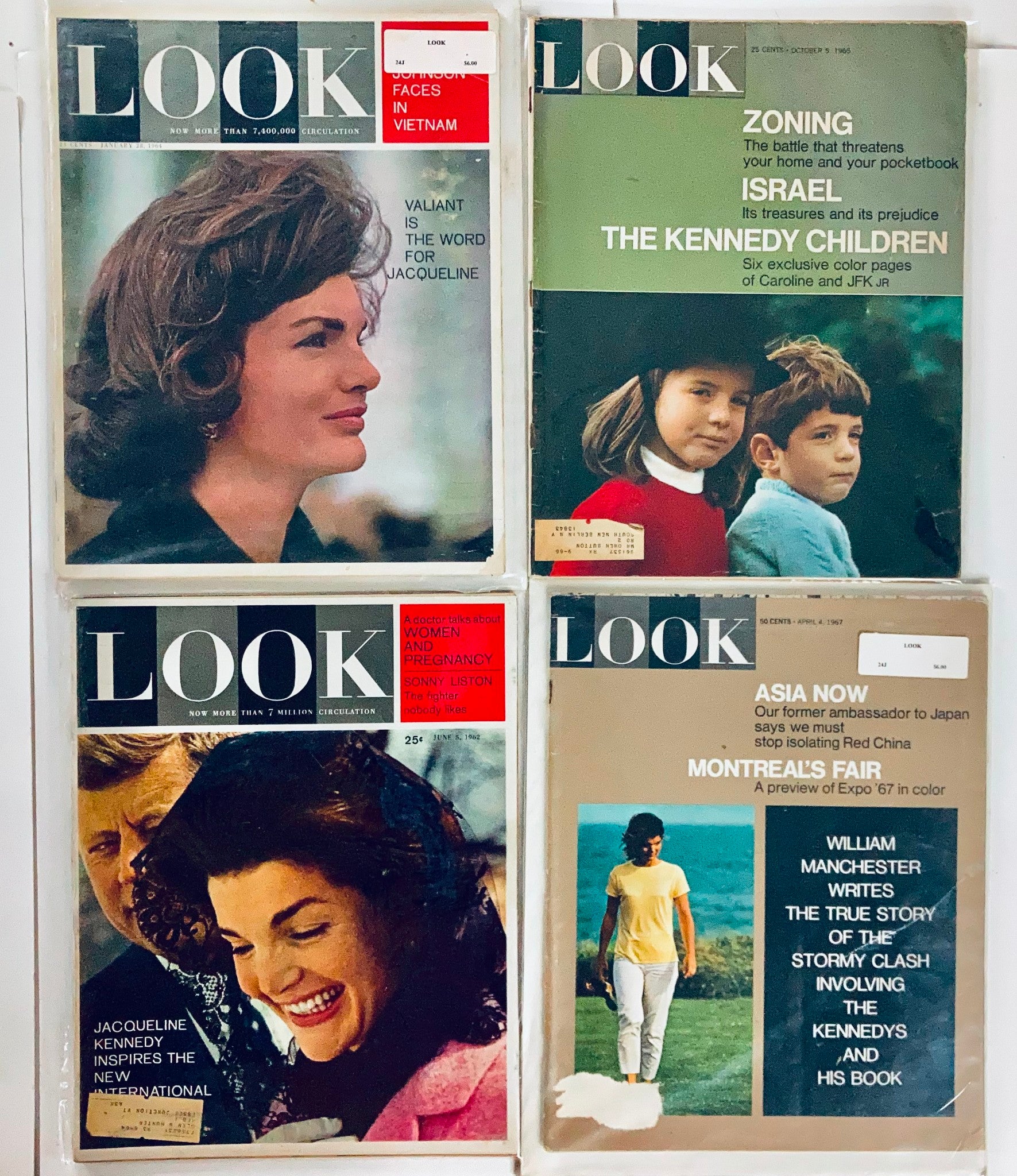 Lot of 17 1960s Look Magazine JFK John F. Kennedy, Jacqueline Kennedy