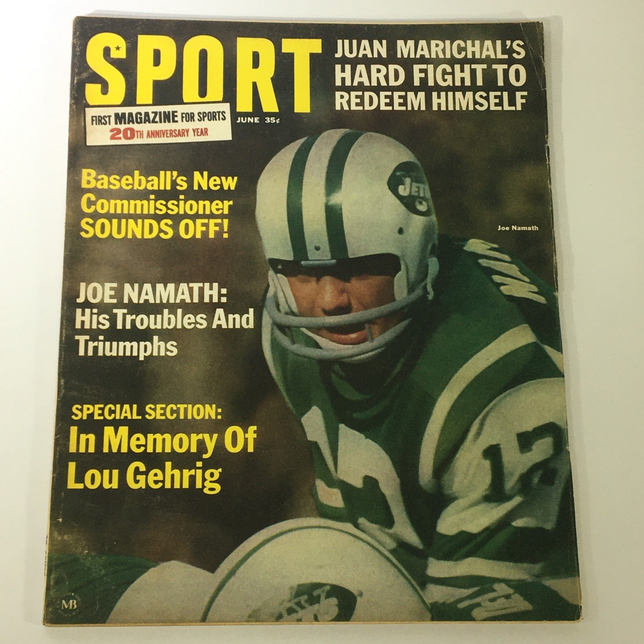 VTG Sport Magazine June 1966 Vol 41 #6 Joe Namath, Lou Gehrig, Newsstand