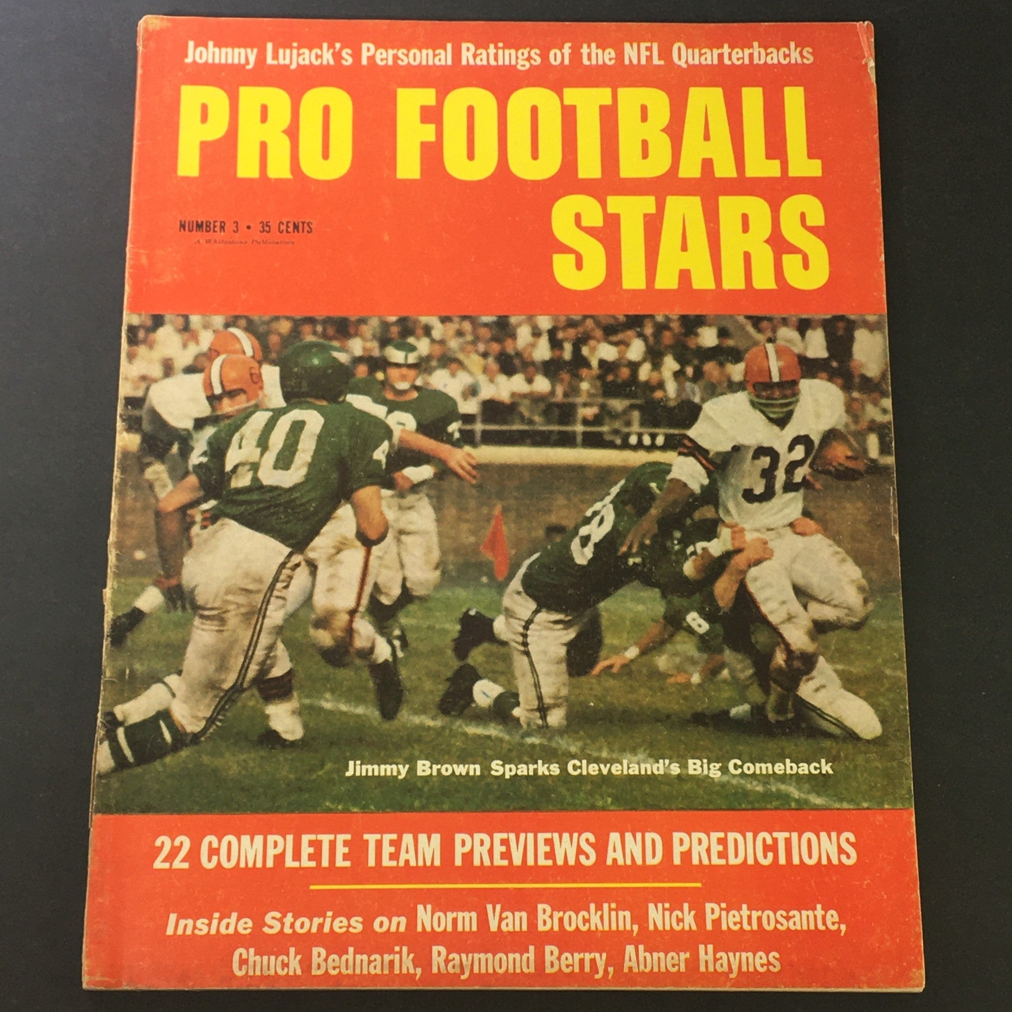 VTG Pro Football Stars Magazine 1961 Jimmy Brown, Johnny Lujack, Newsstand