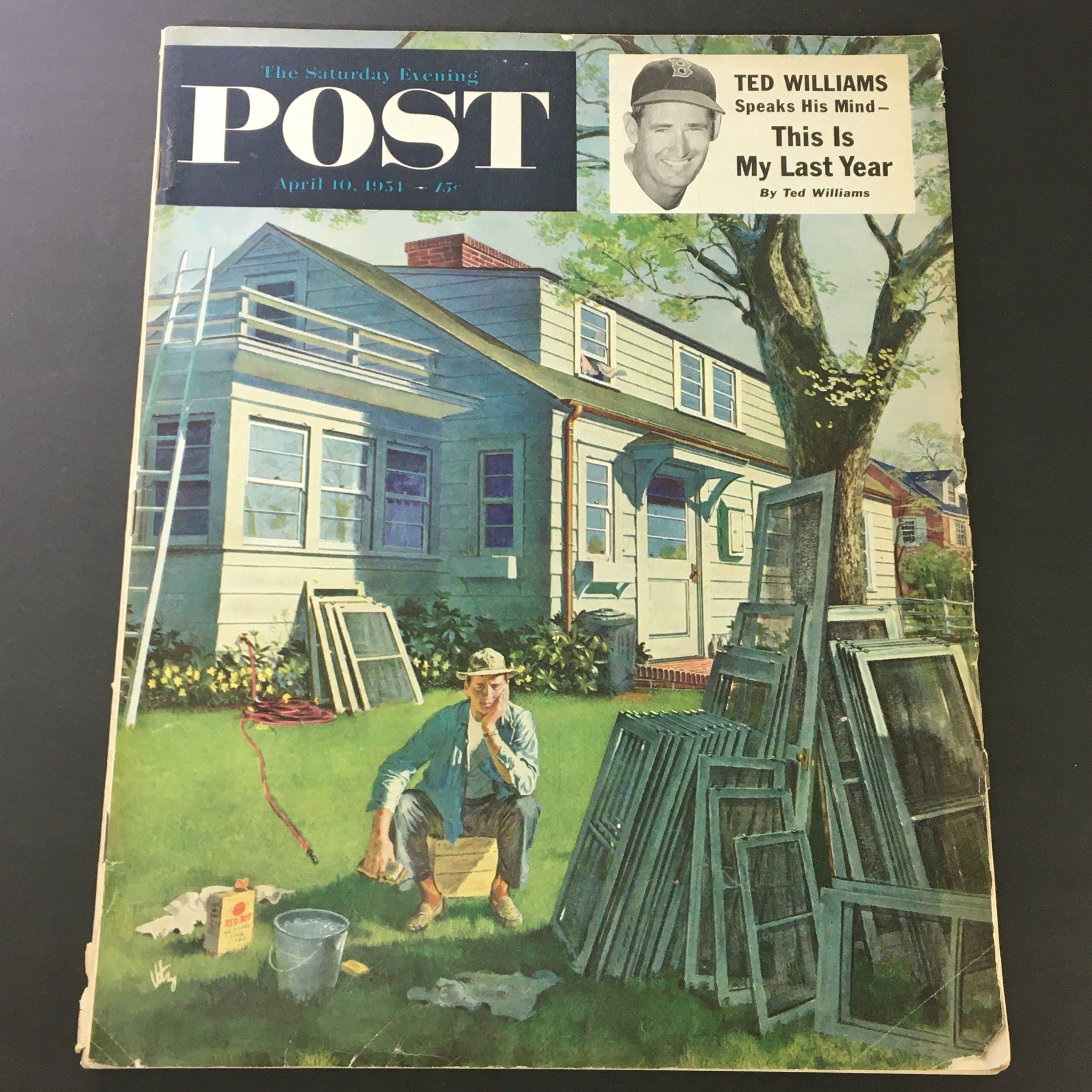 VTG The Saturday Evening Post April 10 1951 Ted Williams My Last Year, Newsstand