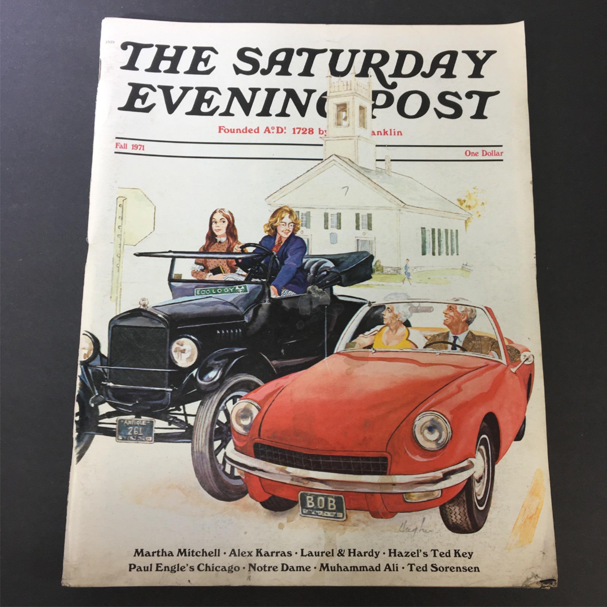 VTG The Saturday Evening Post Fall 1971 Tom Murray, Martha Mitchell, Newsstand