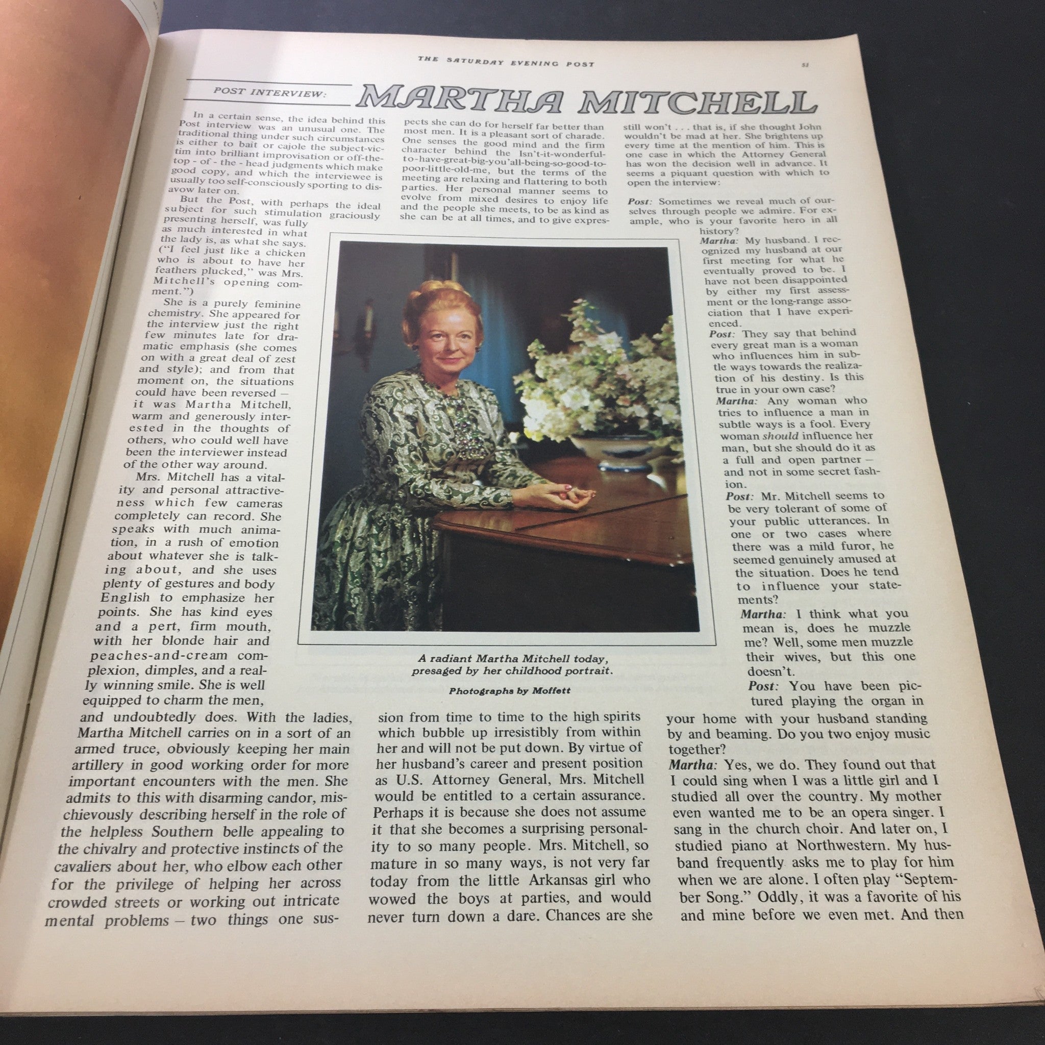 VTG The Saturday Evening Post Fall 1971 Tom Murray, Martha Mitchell, Newsstand