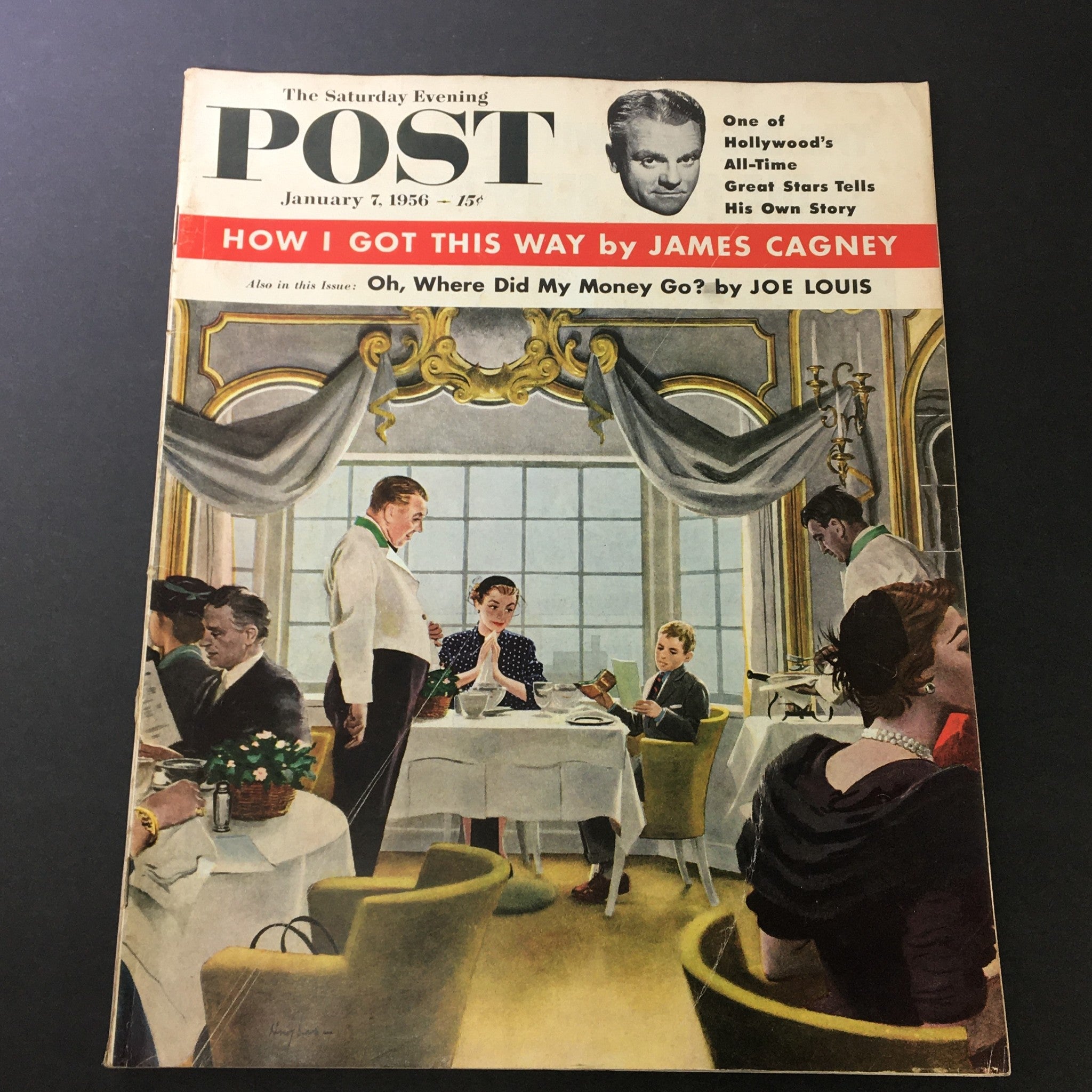 VTG The Saturday Evening Post January 7 1956 James Cagney Story, Newsstand