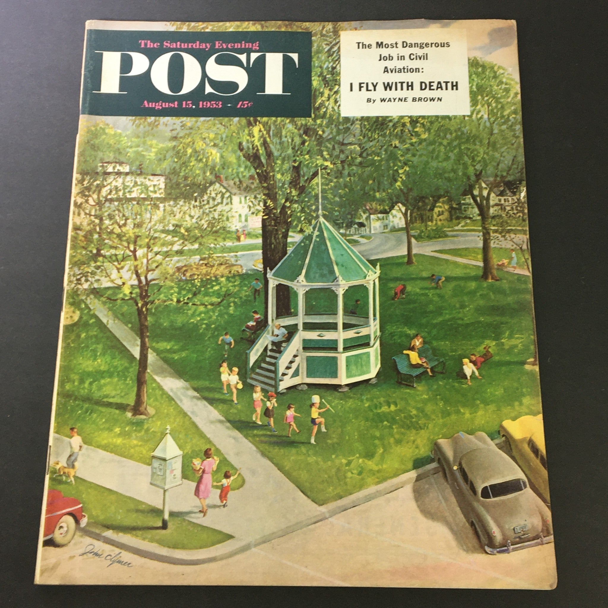 VTG The Saturday Evening Post August 15 1953 I Fly With Death, Newsstand