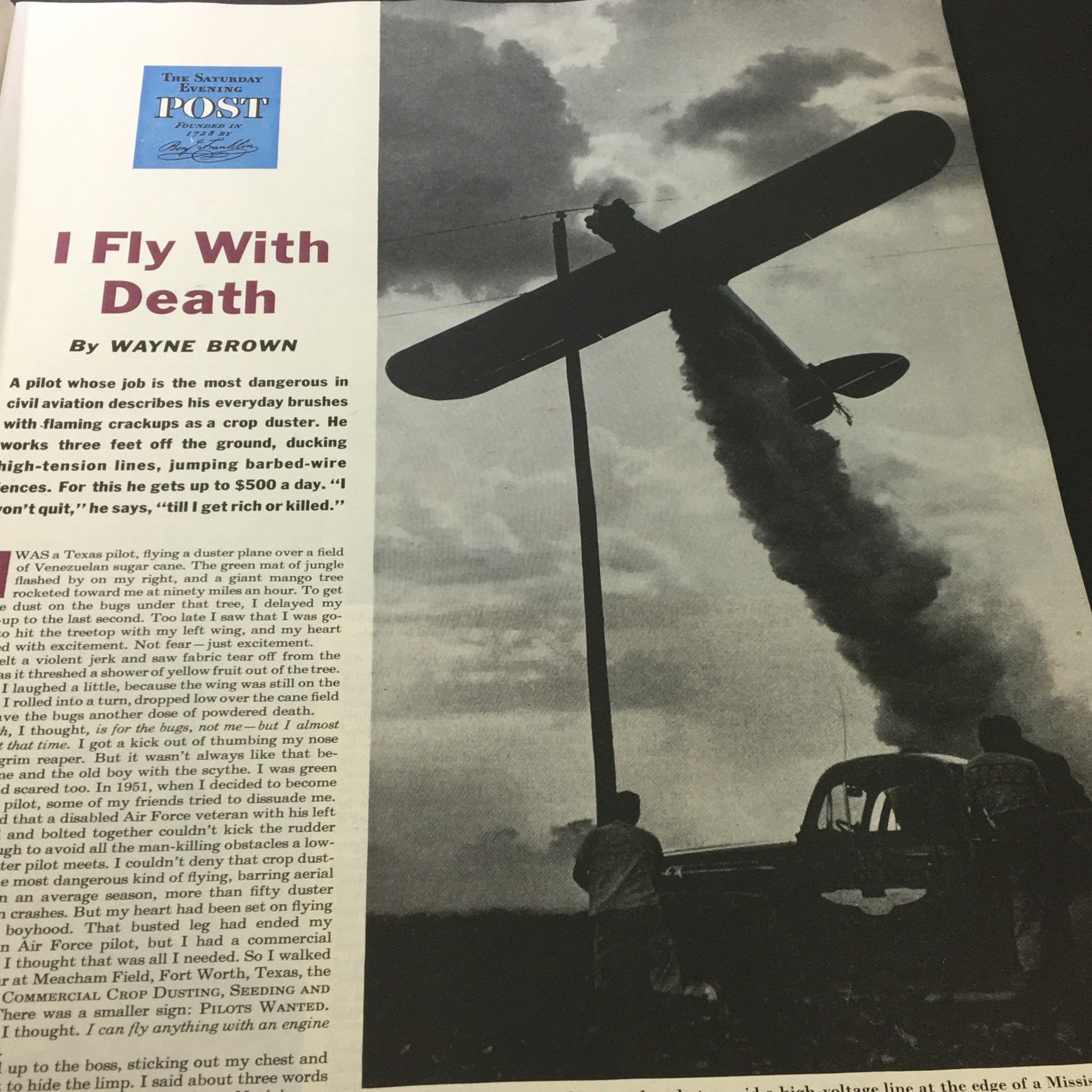 VTG The Saturday Evening Post August 15 1953 I Fly With Death, Newsstand