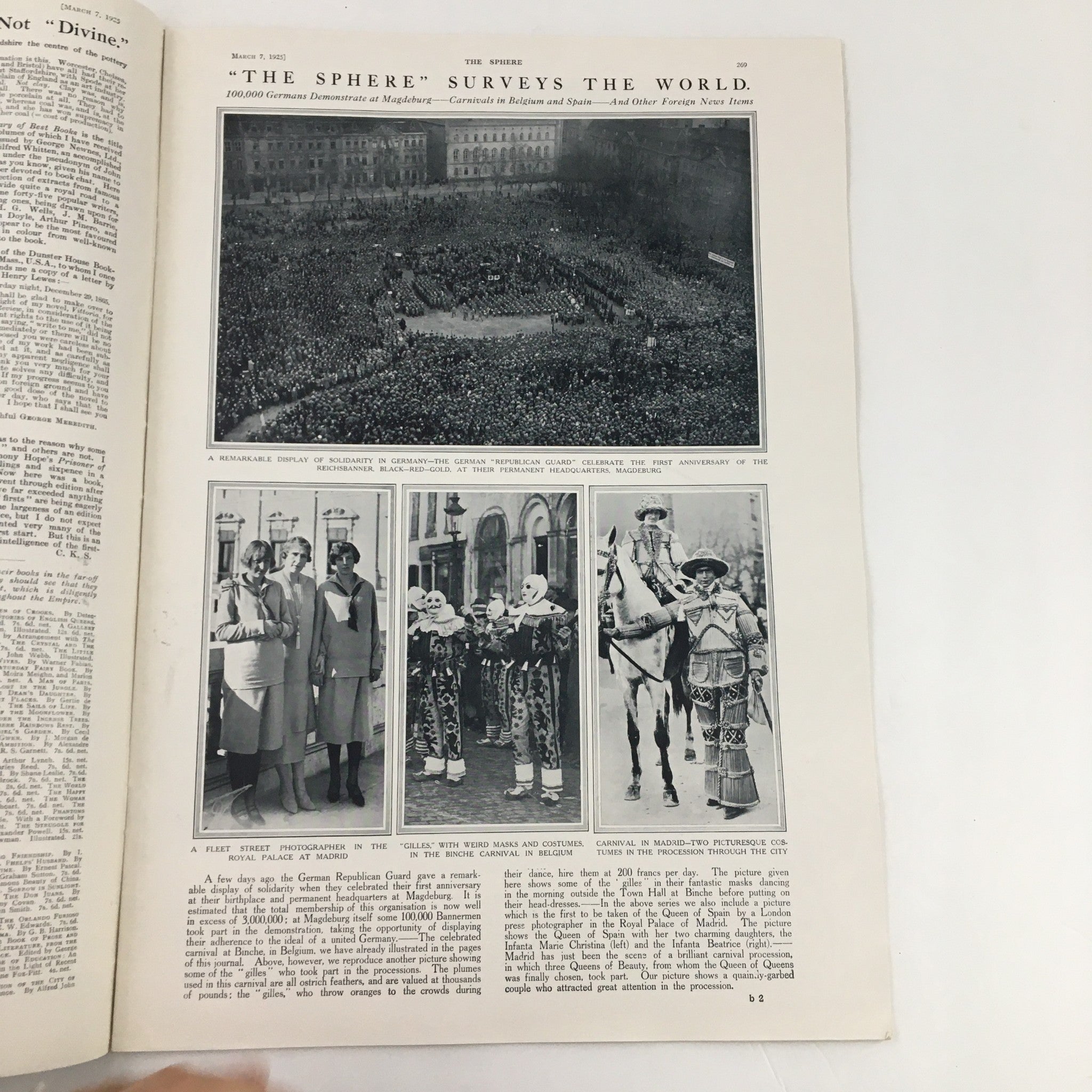 The Sphere Newspaper March 1925 showing a large crowd at a public event, illustrating the social atmosphere of the era.