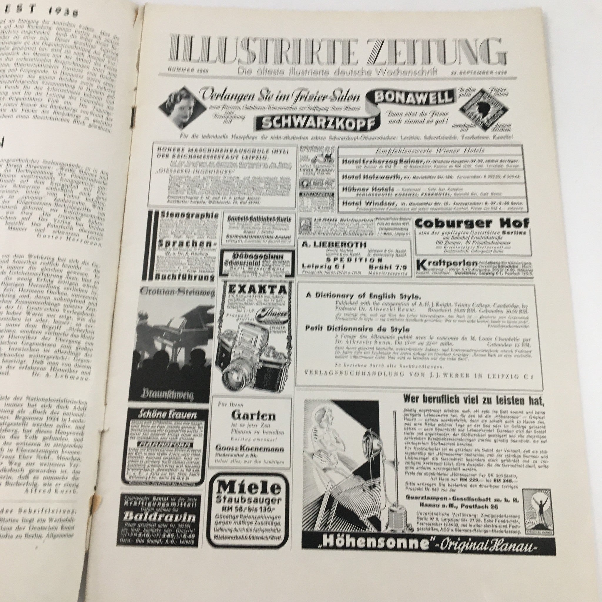 Illustrirte Zeitung Leipzig Magazine September 22 1938 An Der Ostsee Feature