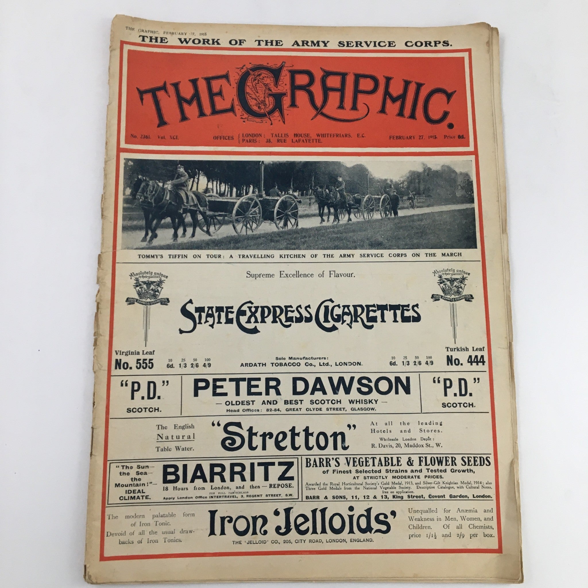 VTG The Graphic Newspaper February 27 1915 A Zeppelin on "Blockade" in North Sea