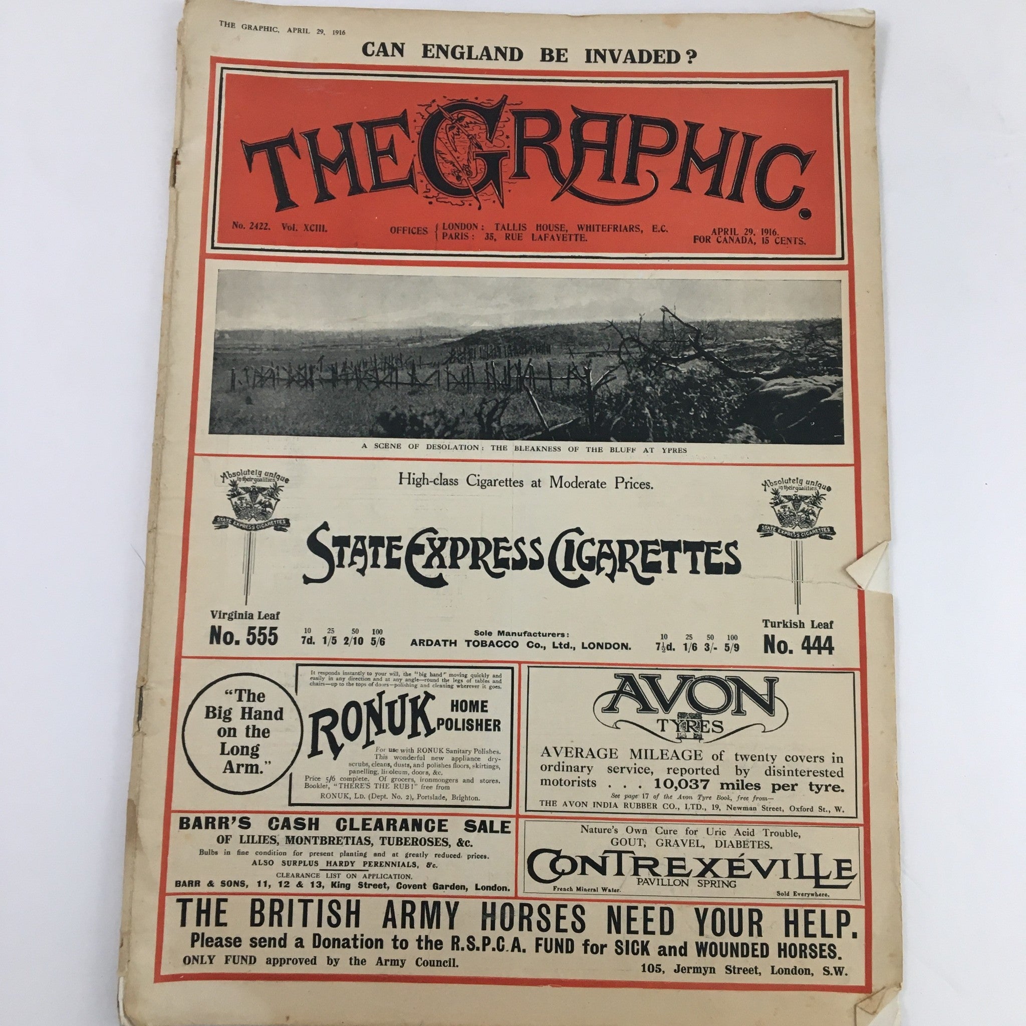 VTG The Graphic Newspaper April 29 1916 Mr. Hughes Prime Minister of Australia