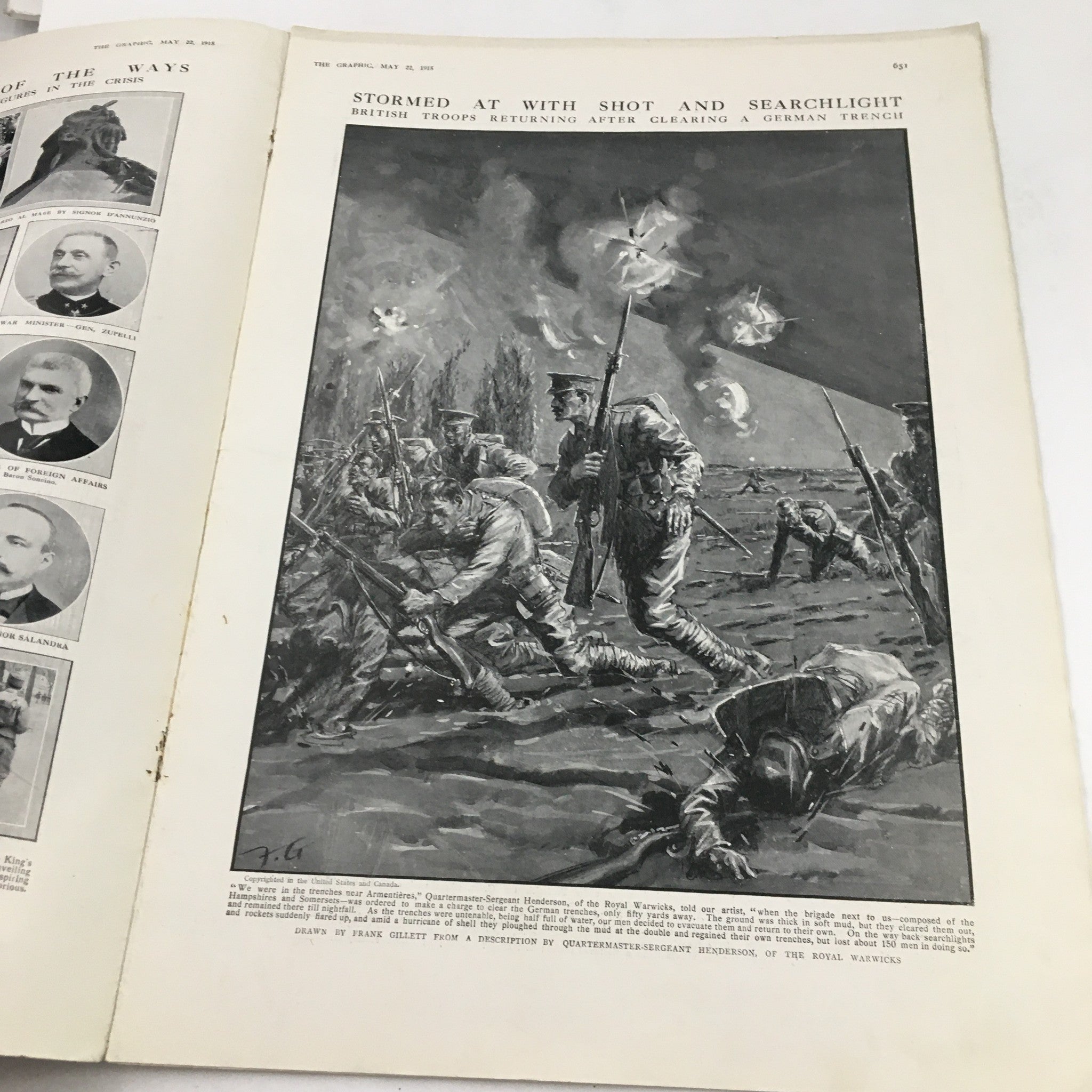 VTG The Graphic Newspaper May 22 1915 The Midges and The Monster No Label