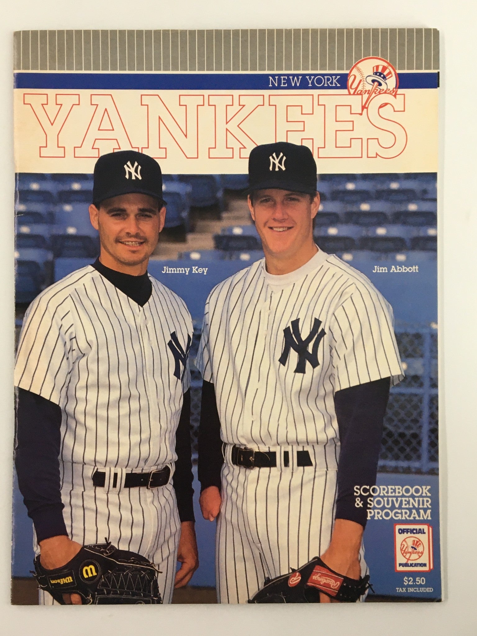 1993 Official Scorebook & Souvenir Program New York Yankees Jimmy Key Jim Abbott