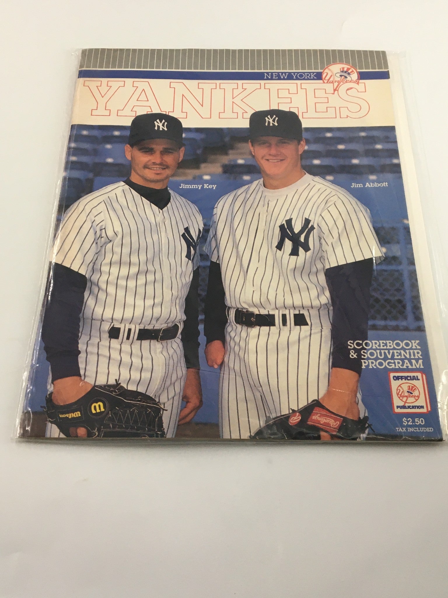 1993 Official Scorebook & Souvenir Program New York Yankees Jimmy Key Jim Abbott