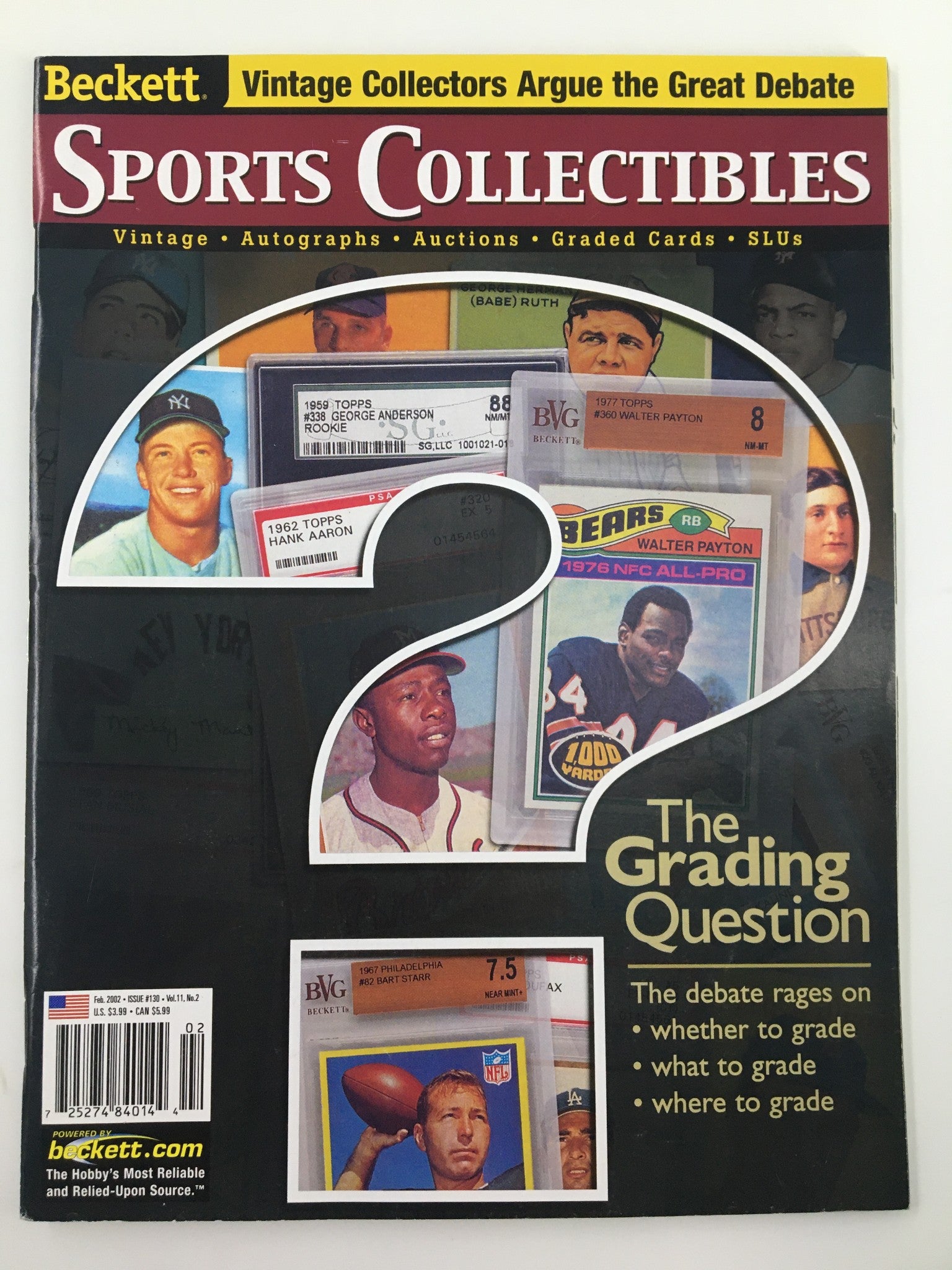 Beckett Sports Collectibles February 2002 George Anderson, Hank Aaron No Label