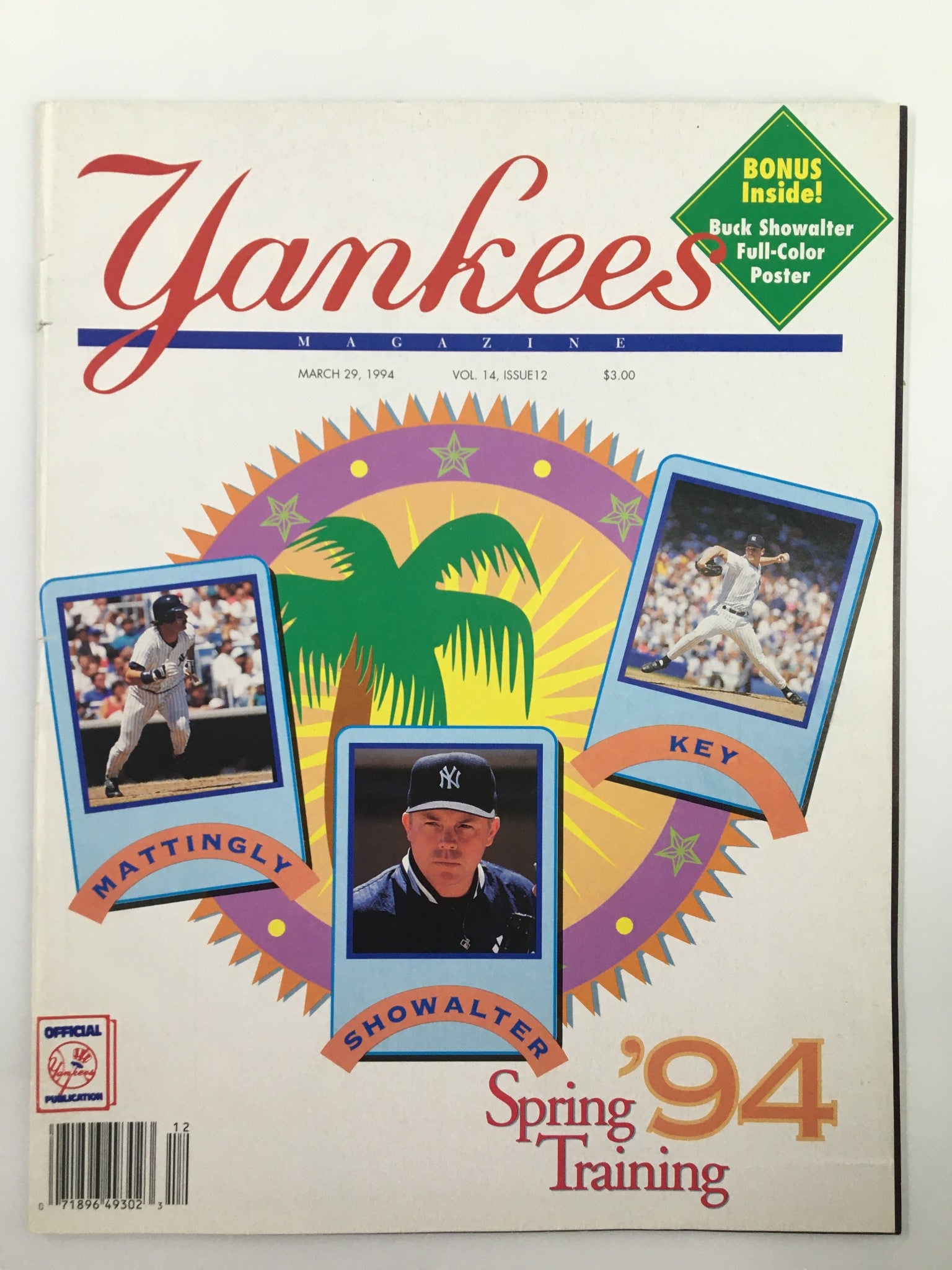 Yankees Magazine March 29 1994 Don Mattingly, Buck Showalter, Jimmy Key No Label