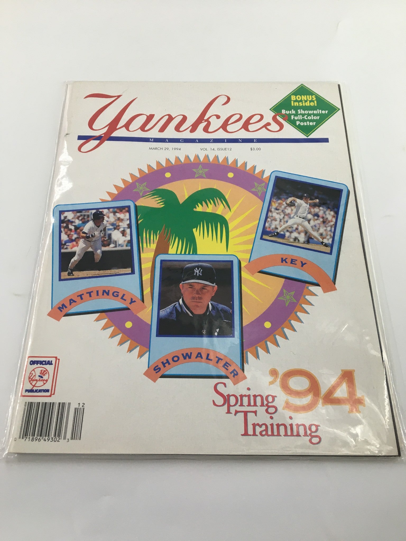 Yankees Magazine March 29 1994 Don Mattingly, Buck Showalter, Jimmy Key No Label