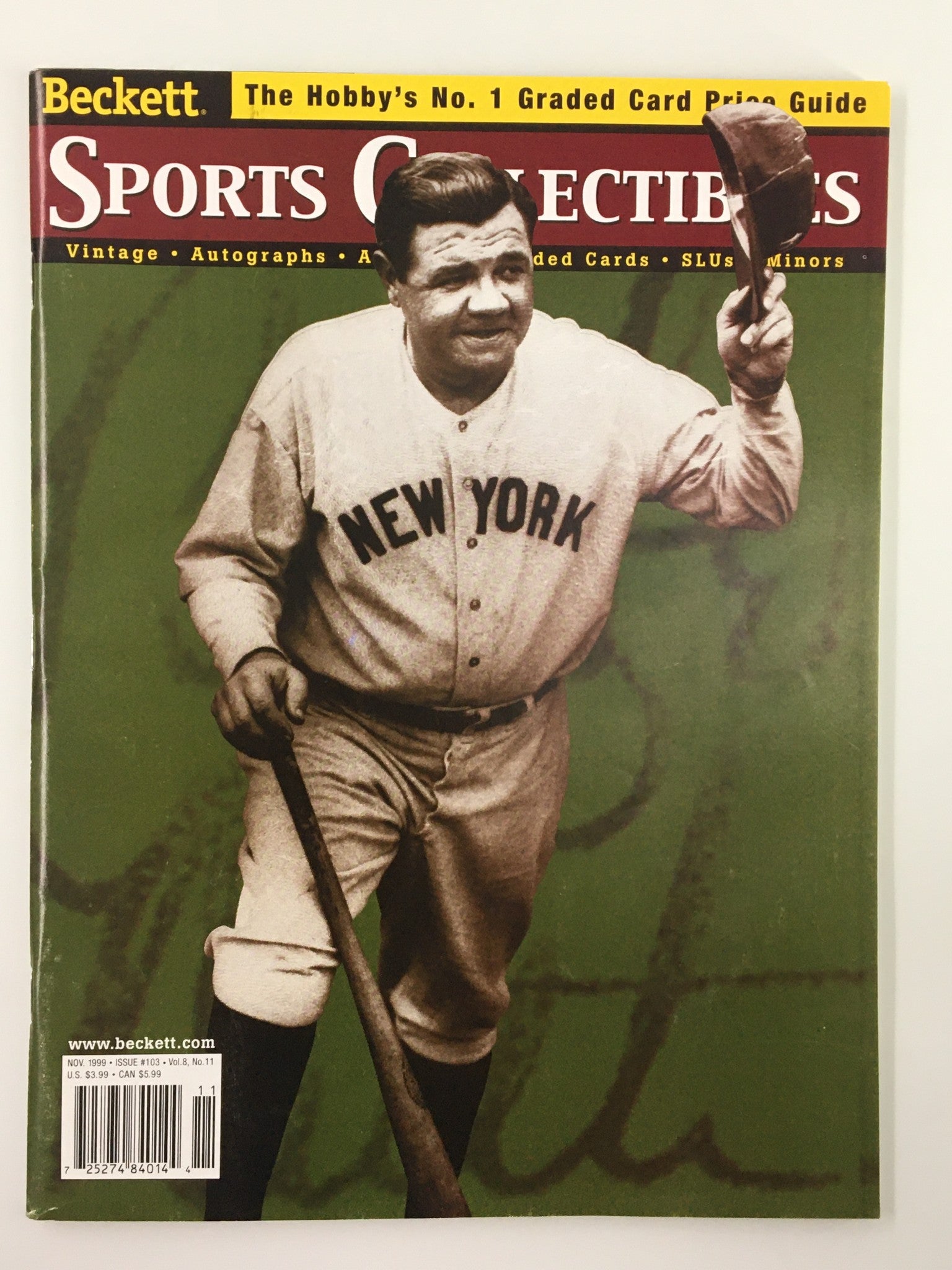 Beckett Sports Collectibles November 1999 #103 Babe Ruth No Label