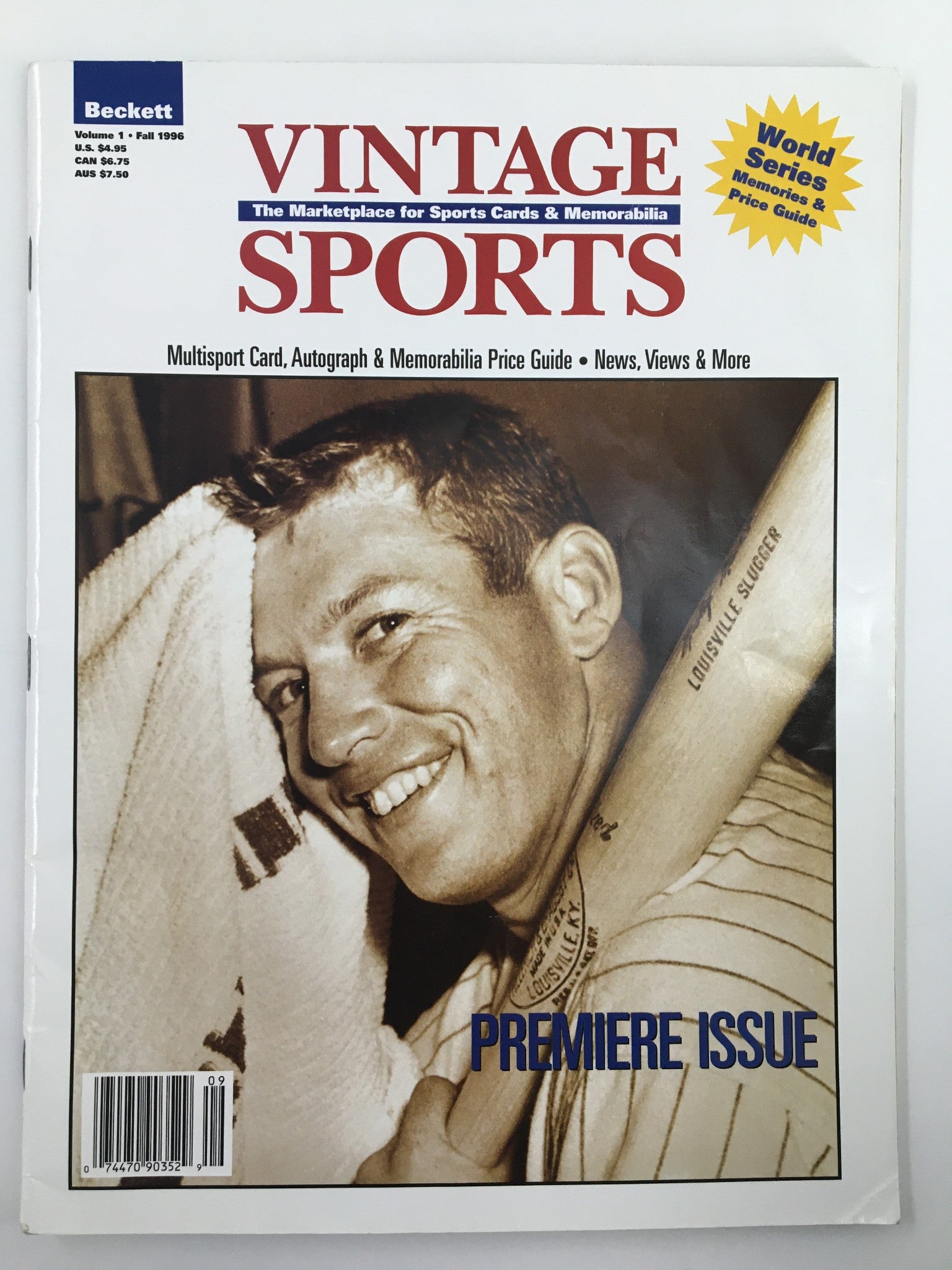 Beckett Vintage Sports Magazine Fall 1996 Mickey Mantle Premier Issue No Label