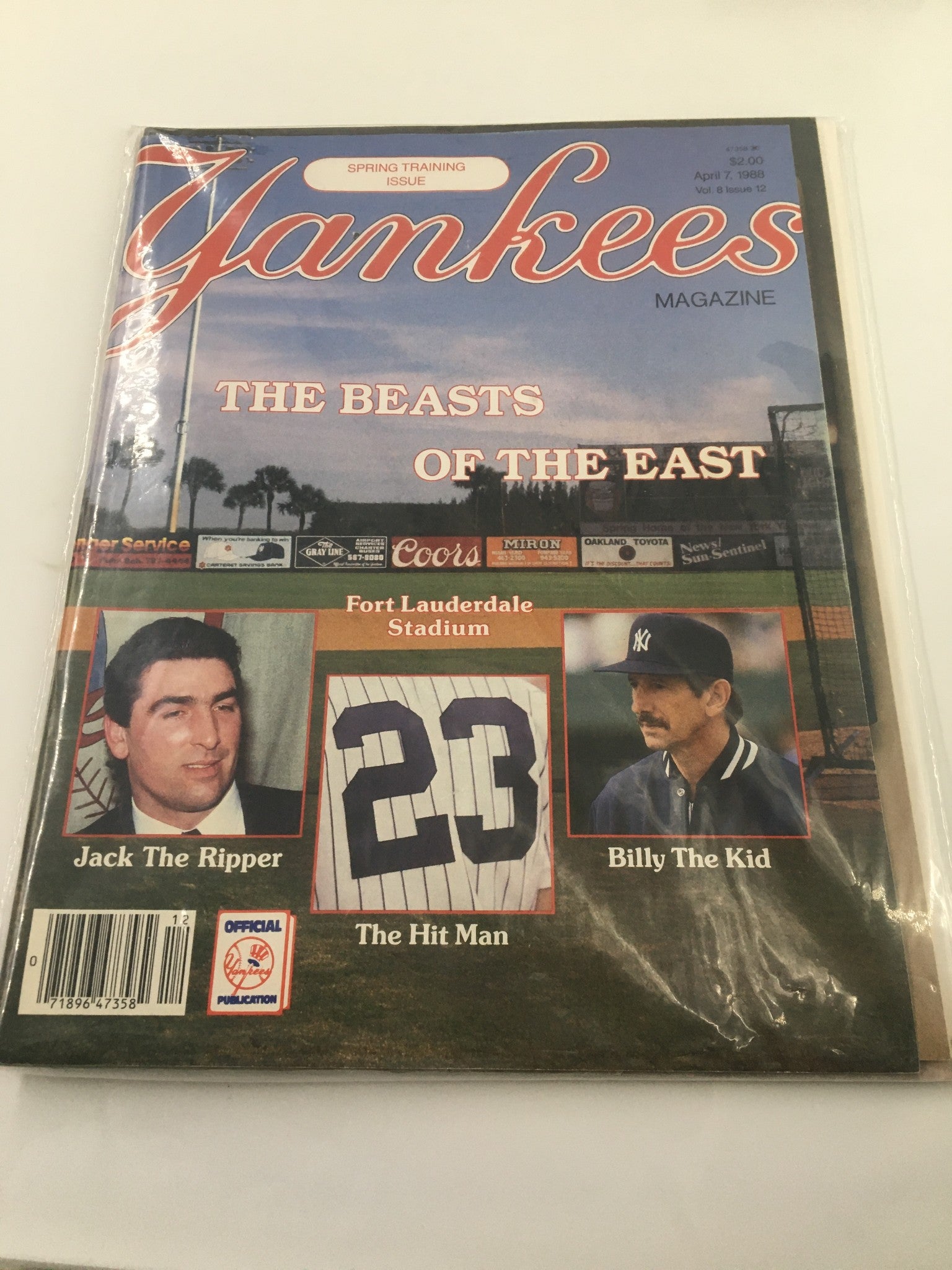 VTG Yankees Magazine April 7 1988 Jack Clark, Will Wagner No Label