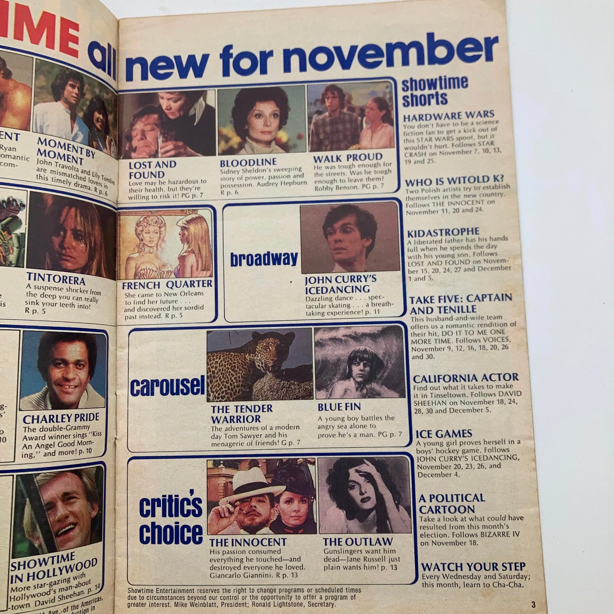 VTG Showtime Magazine November 1980 Al Pacino & John Curry No Label