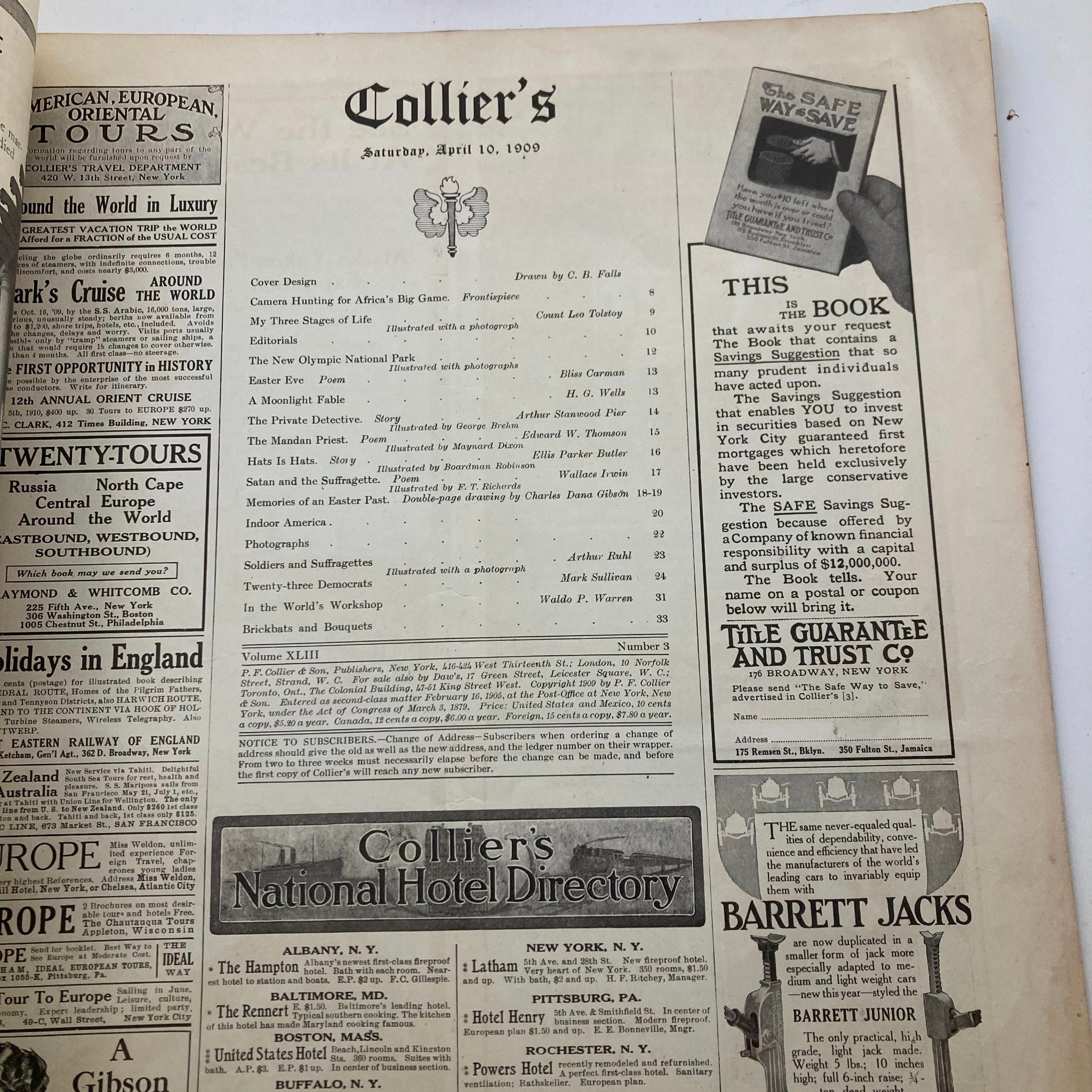 VTG Collier's Magazine April 10 1909 Vol 43 No. 3 My Three Stages of Life