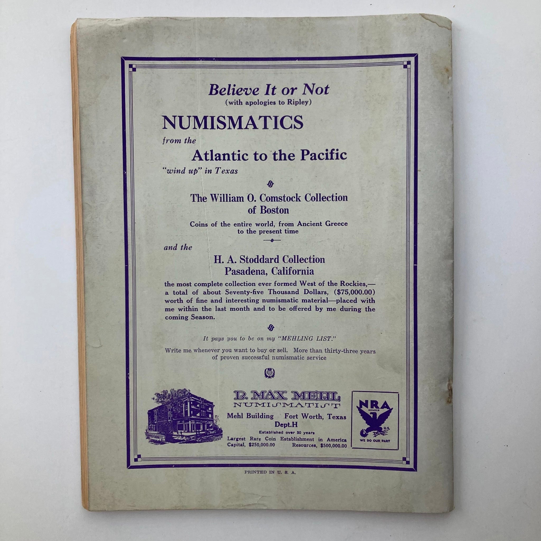 VTG Hobbies Magazine August 1934 Vol 39 No. 6 Trade-Markology No Label