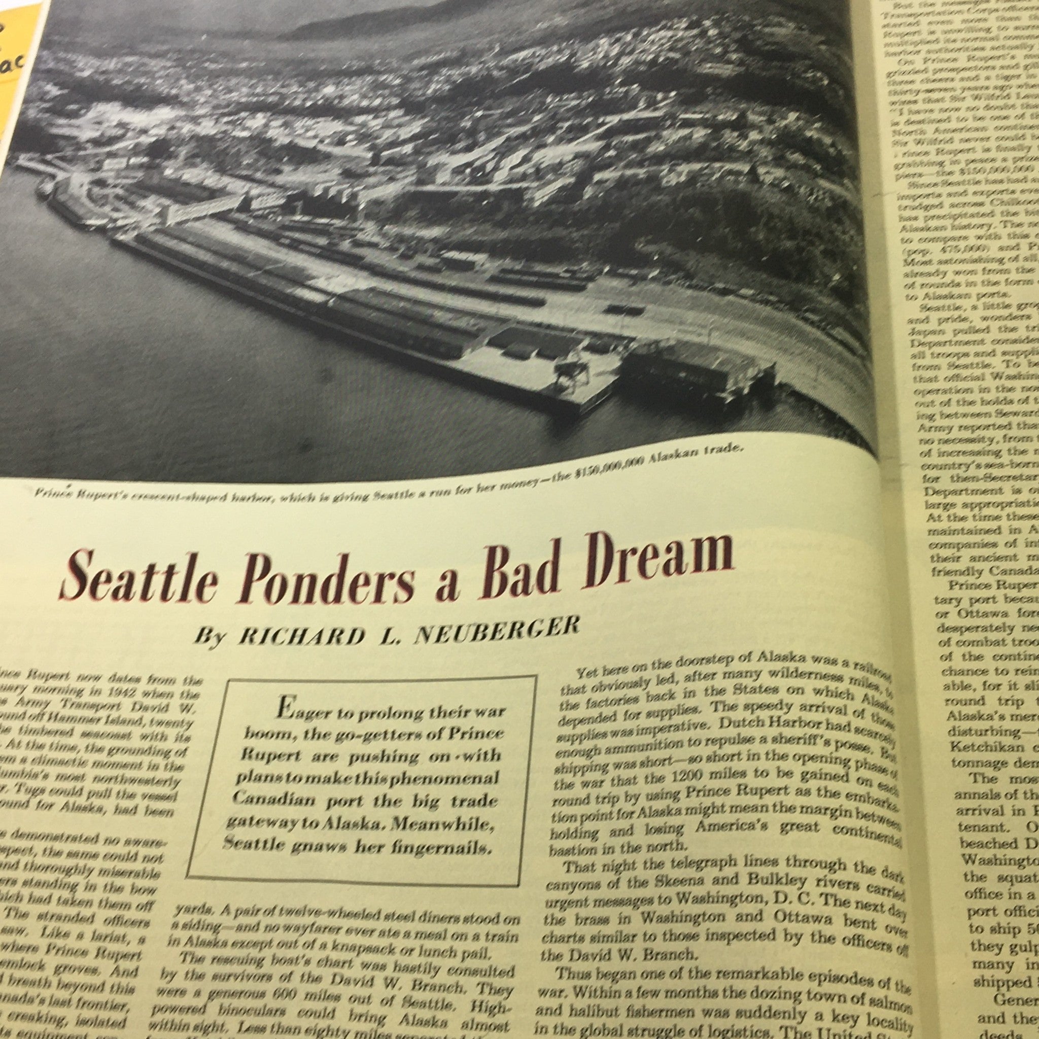 VTG The Saturday Evening Post February 7 1948 Seattle Ponders A Bad Dream