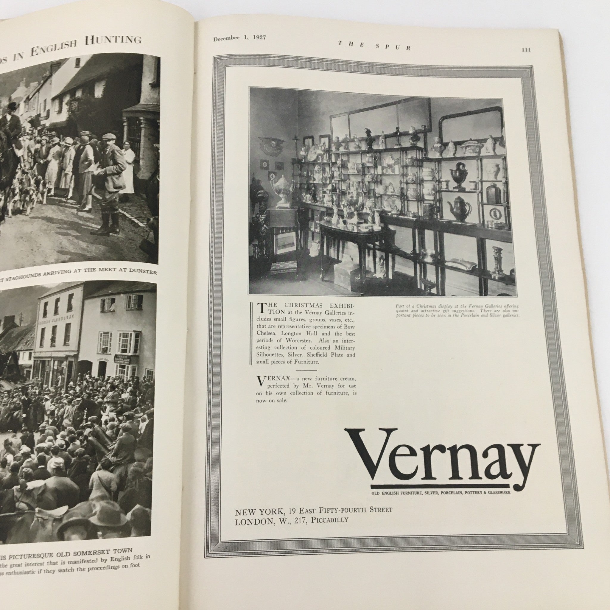 VTG The Spur Magazine December 1 1927 Christmas Exhibition at Vernay No Label