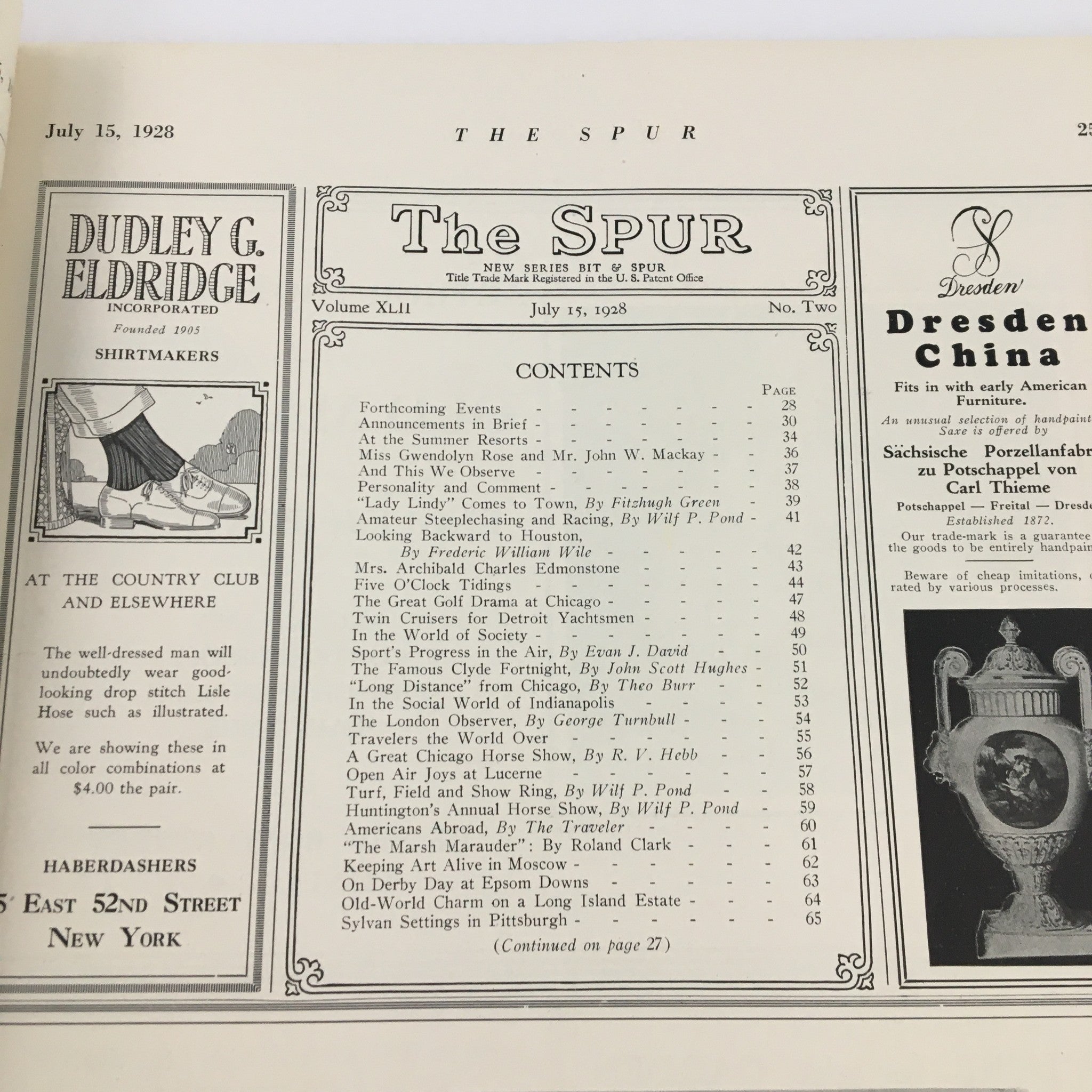 VTG The Spur Magazine July 15 1928 Looking Backward to Houston No Label