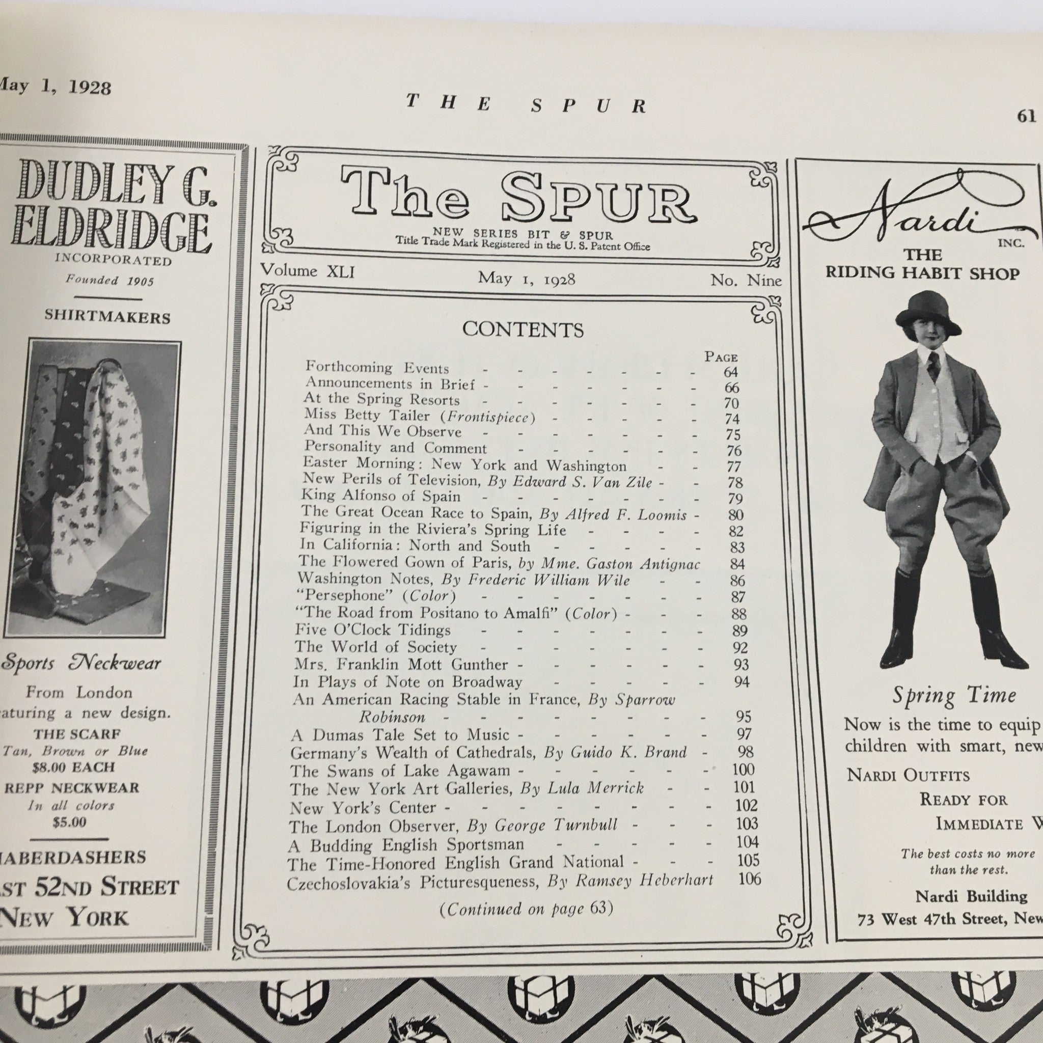 VTG The Spur Magazine May 1 1928 The Great Ocean Race to Spain No Label