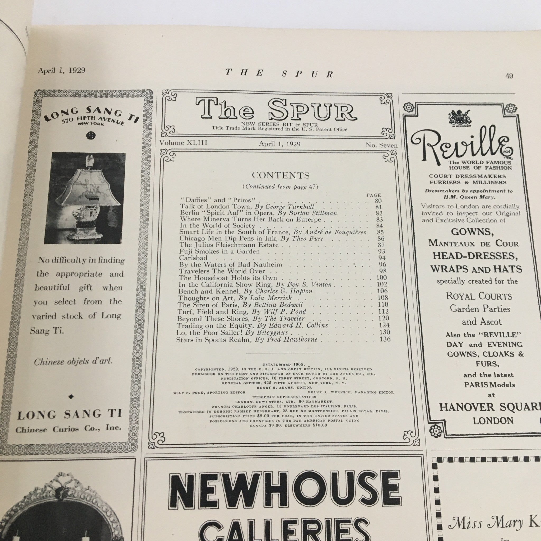 VTG The Spur Magazine April 1 1929 The Stars in Sports Realm No Label