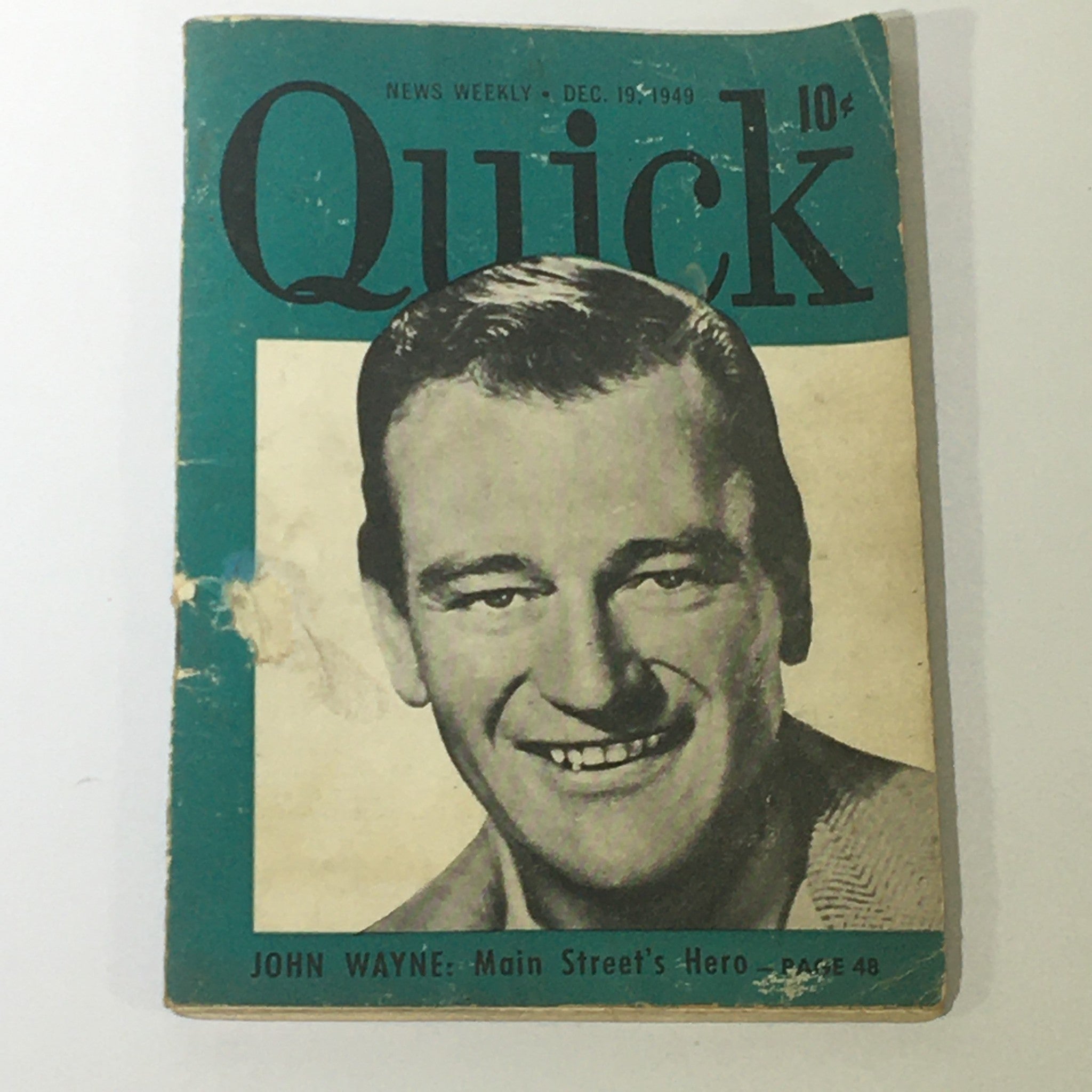 VTG Quick News Weekly December 9 1949 Vol 1 #31 John Wayne Street Hero Newsstand