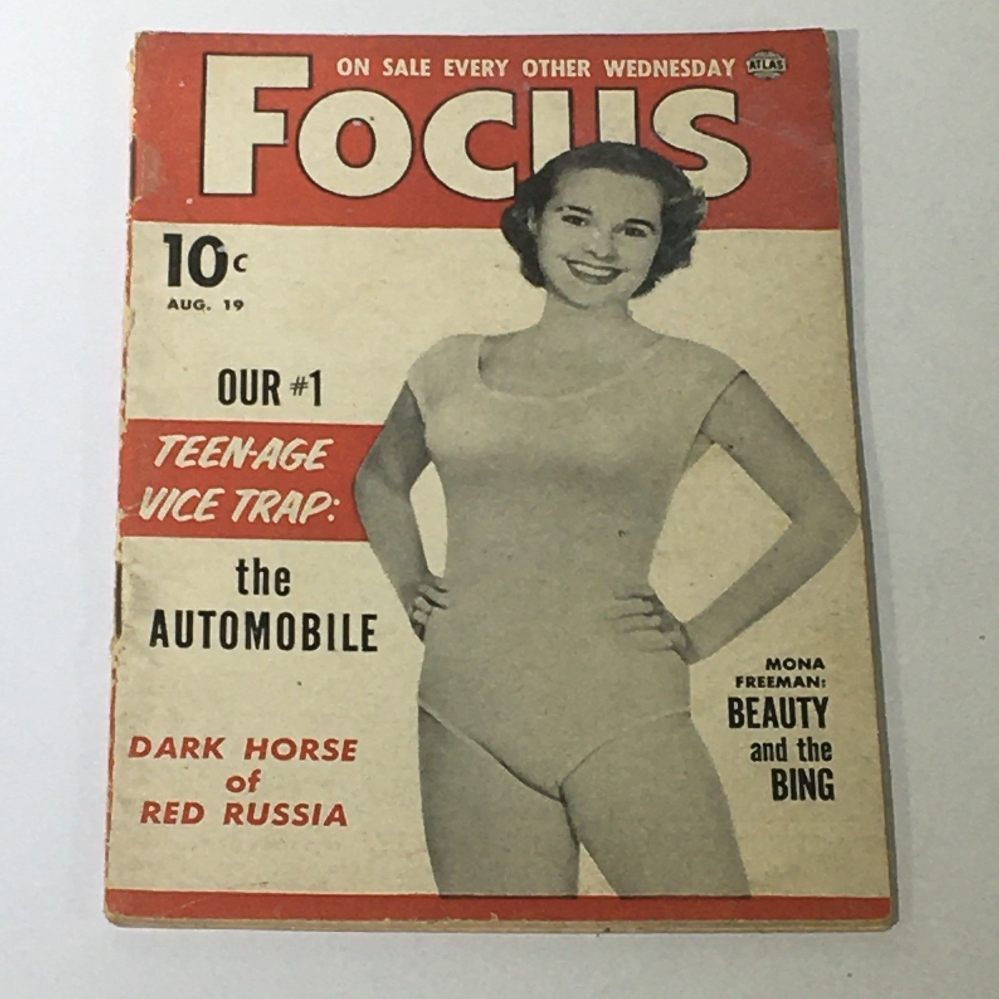 VTG Focus Magazine August 19 1953 Vol 3 #12 Mona Freeman Cover, Newsstand