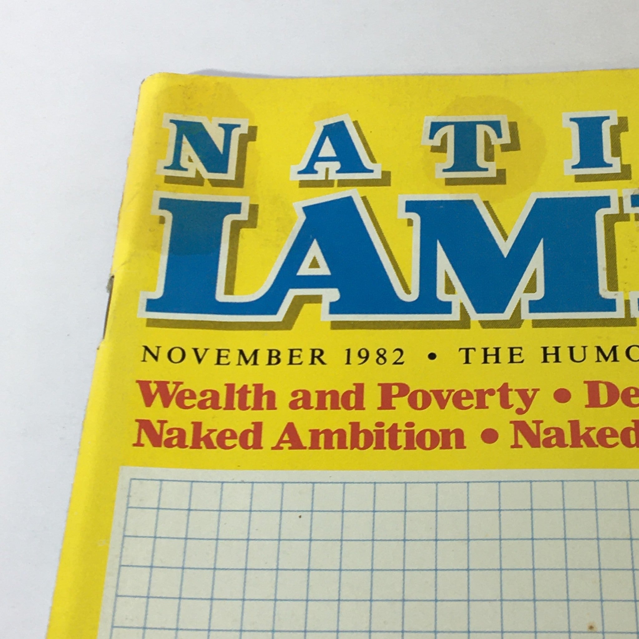 National Lampoon Magazine November 1982 Wealth & Poverty, Naked Greed, Newsstand