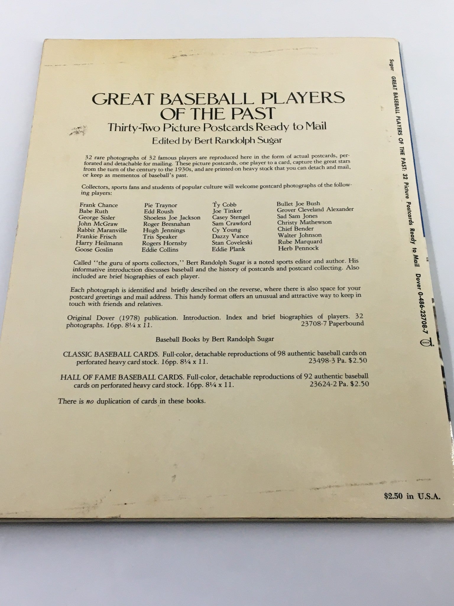 1978 Great Baseball Players of The Past Babe Ruth, Edd Roush, Casey Stengel