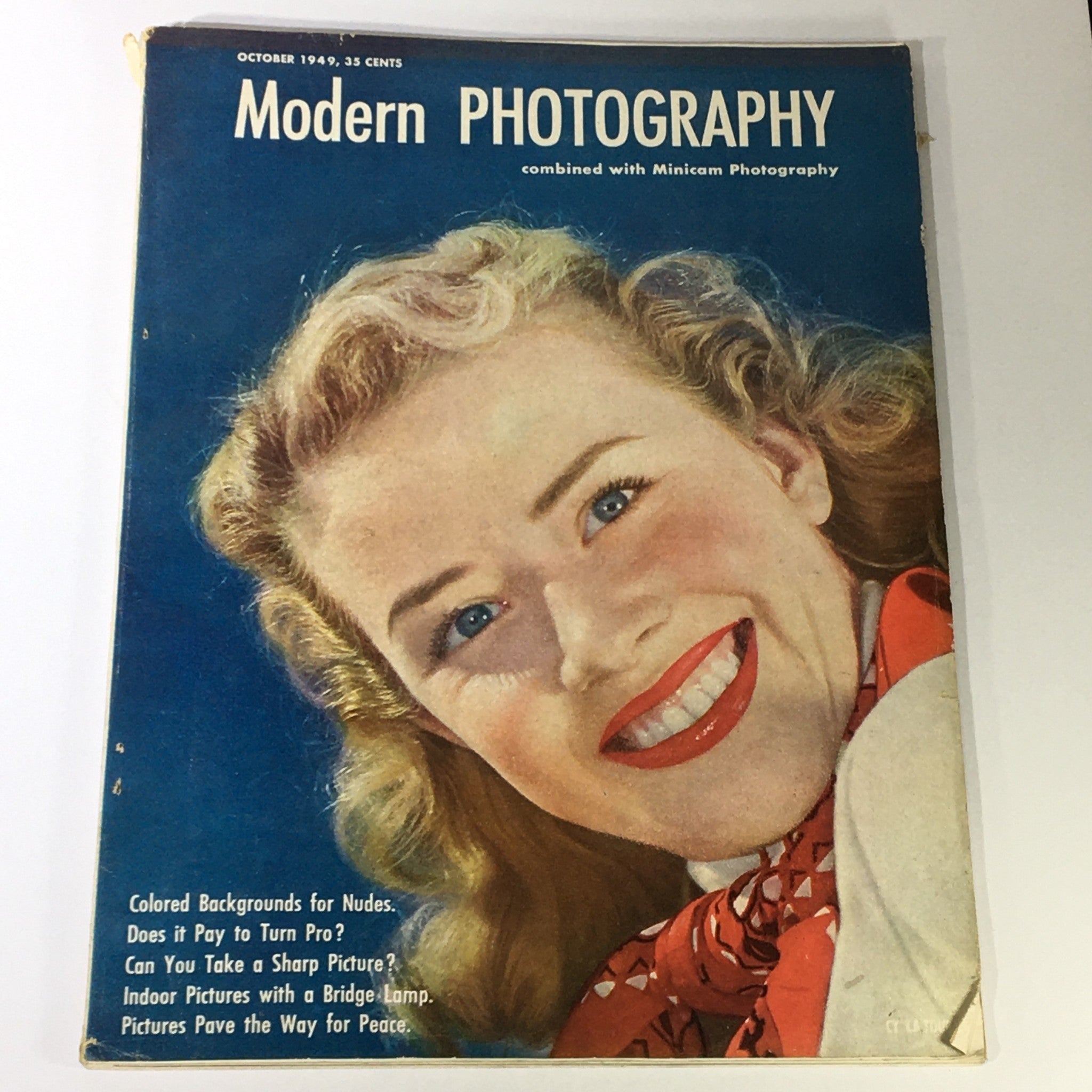 VTG Modern Photography October 1949 Pictures with A Bridge Lamp, Newsstand