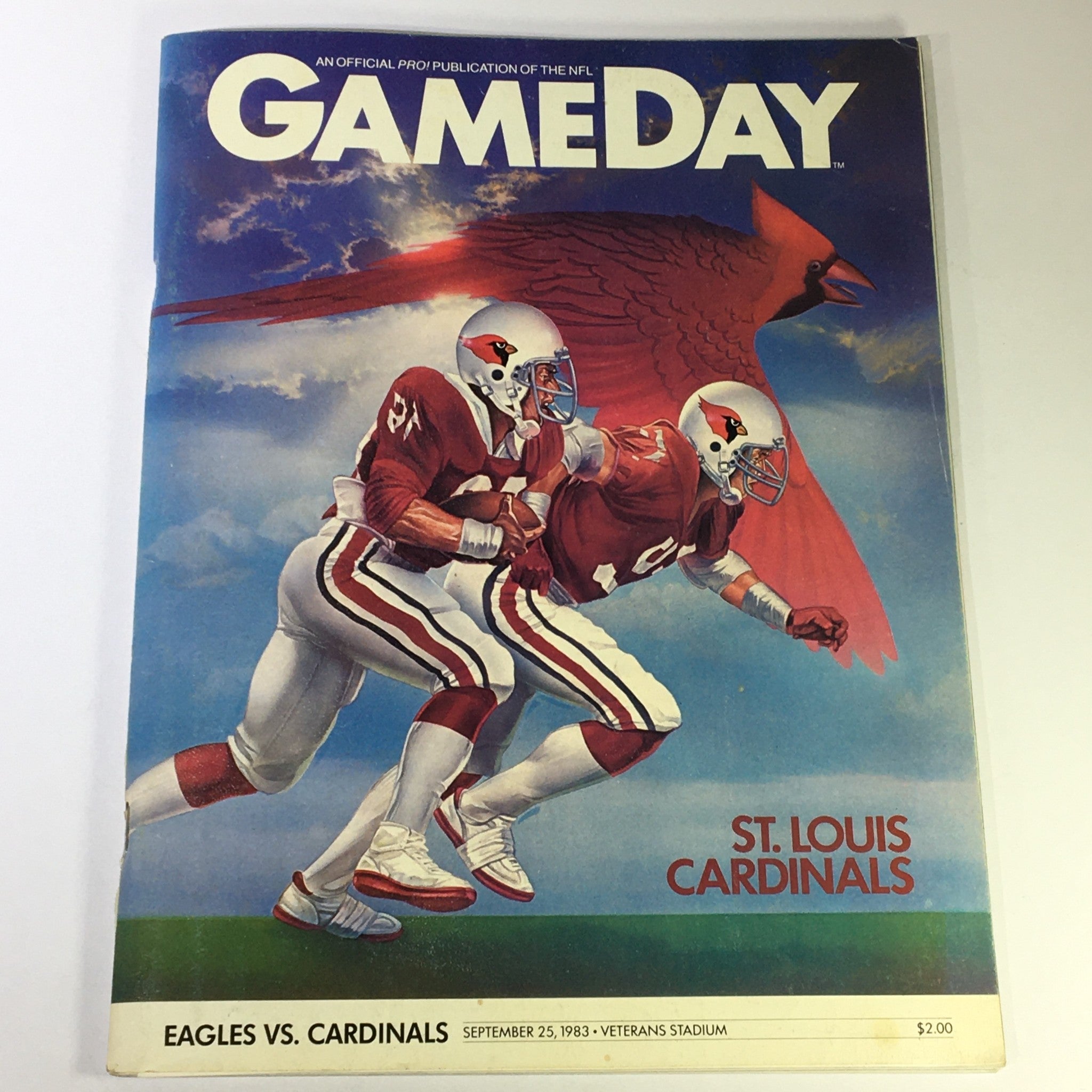 VTG Official NFL Game Day September 25 1983 Eagles vs St. Louis Cardinals