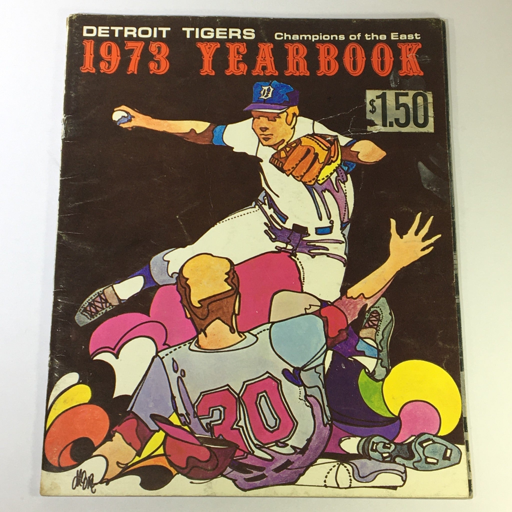 Vintage Official Detroit Tigers 1973 Yearbook Champions of the East