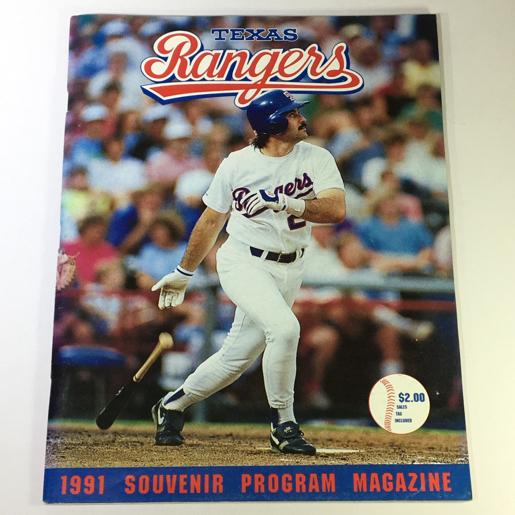 1991 Souvenir Program Magazine MLB Texas Rangers, Kevin Reimir