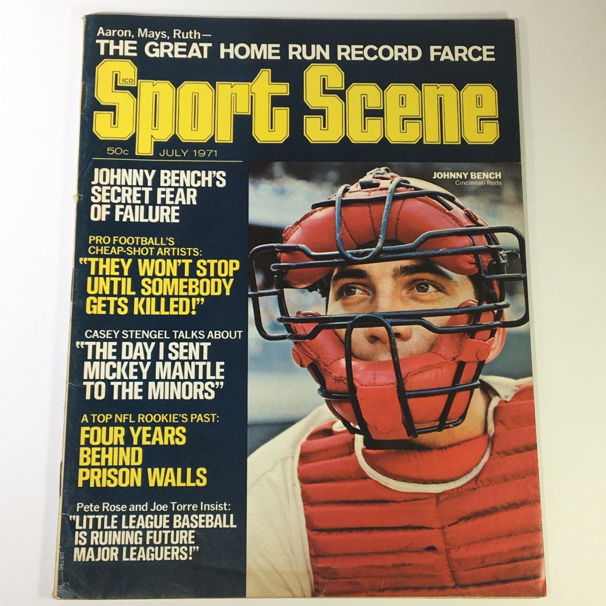 VTG Sport Scene Magazine July 1971 Johnny Bench, Mickey Mantle, Newsstand