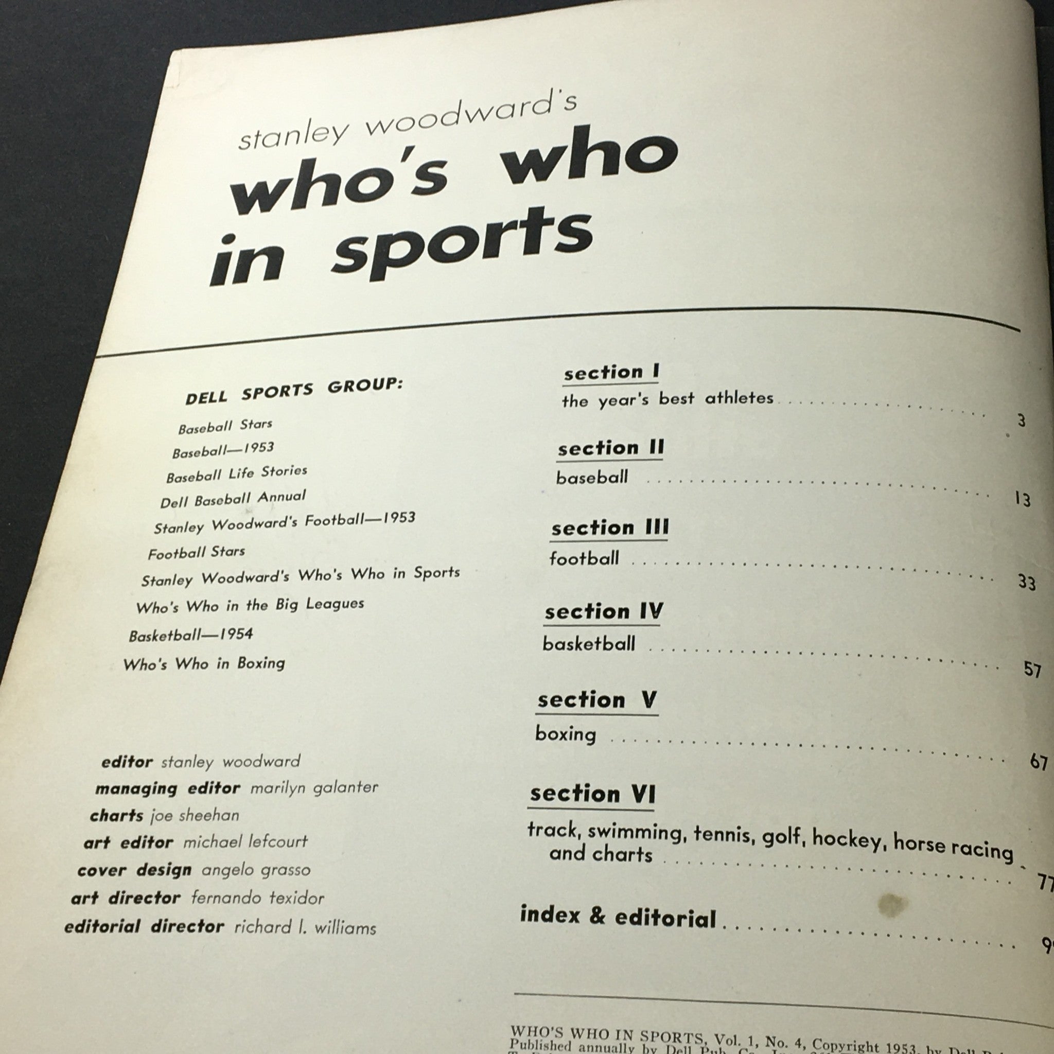 Who's Who In Sports Magazine 1953 Vol 1 #4 Casey Stengel, Joe Lapchick Newsstand