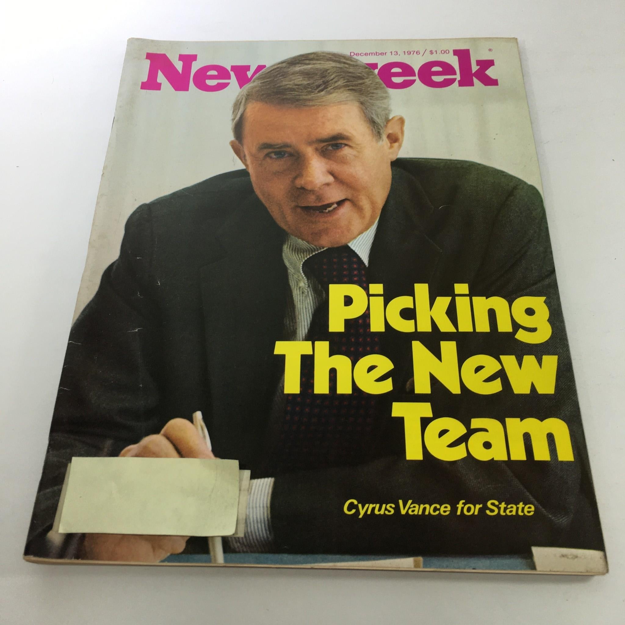 Newsweek Magazine: December 13 1976 - Picking The New Team Cyrus Vance for State