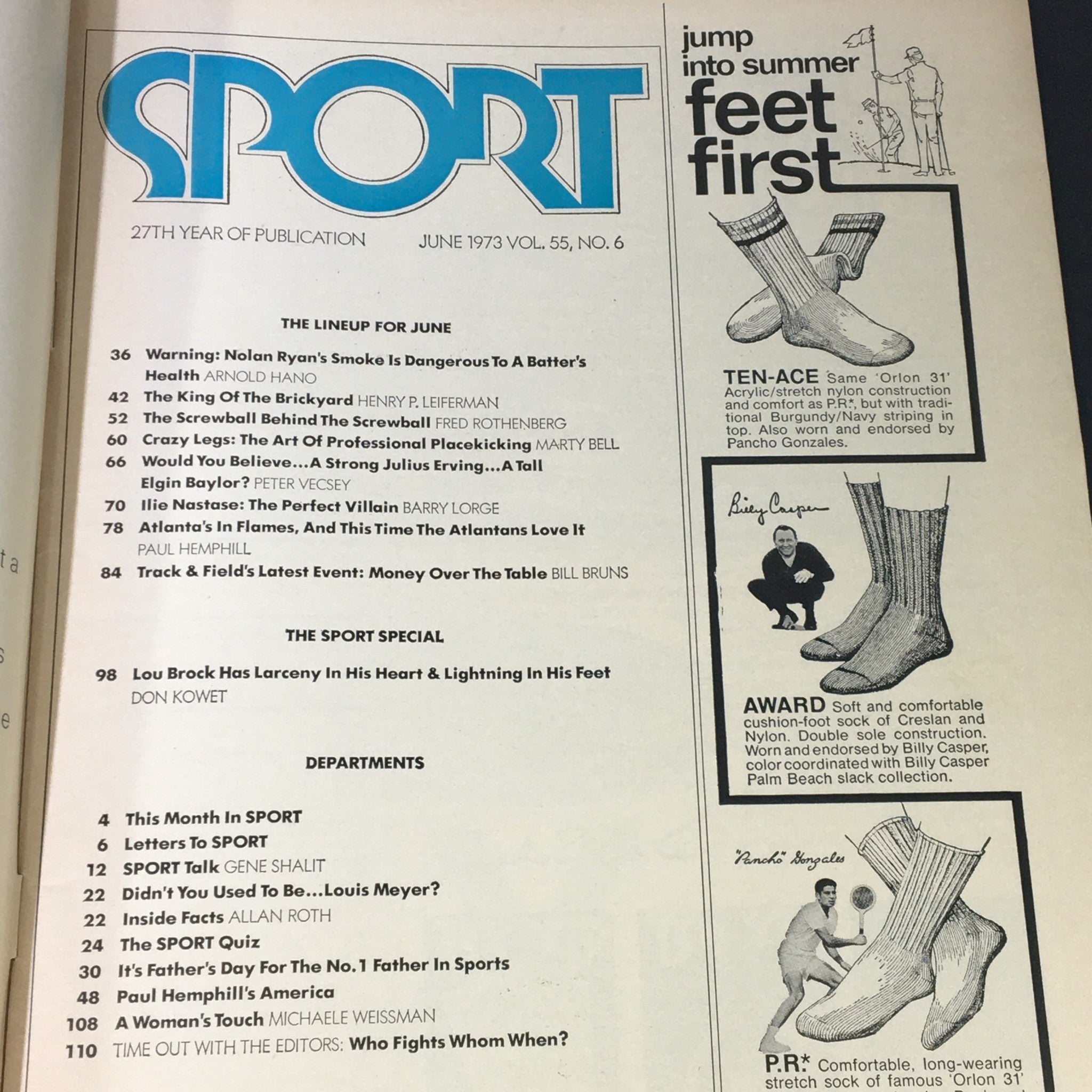 VTG Sport Magazine June 1973 Vol 55 #6 A.J. Foyt King, Nolan Ryan, Newsstand