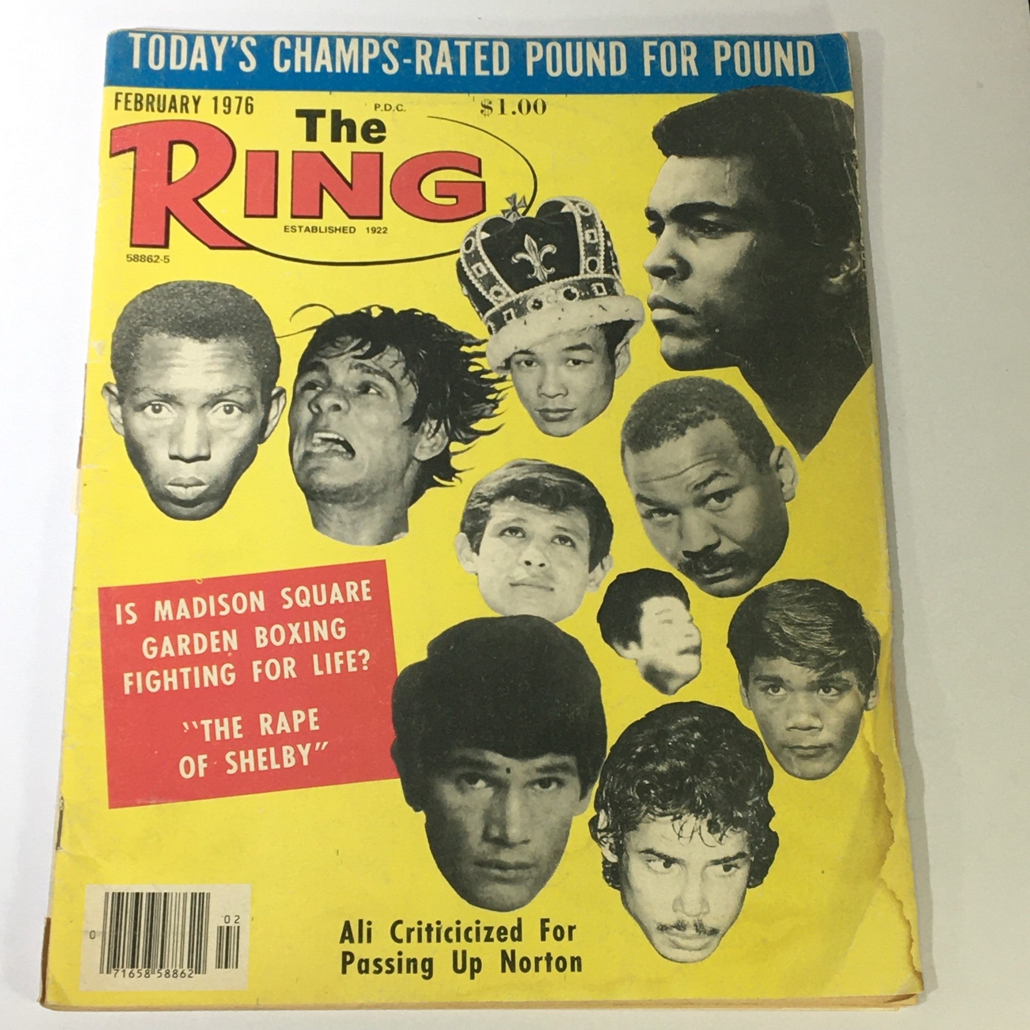 VTG The Ring Magazine February 1976 Muhammad Ali, Ken Norton, Newsstand