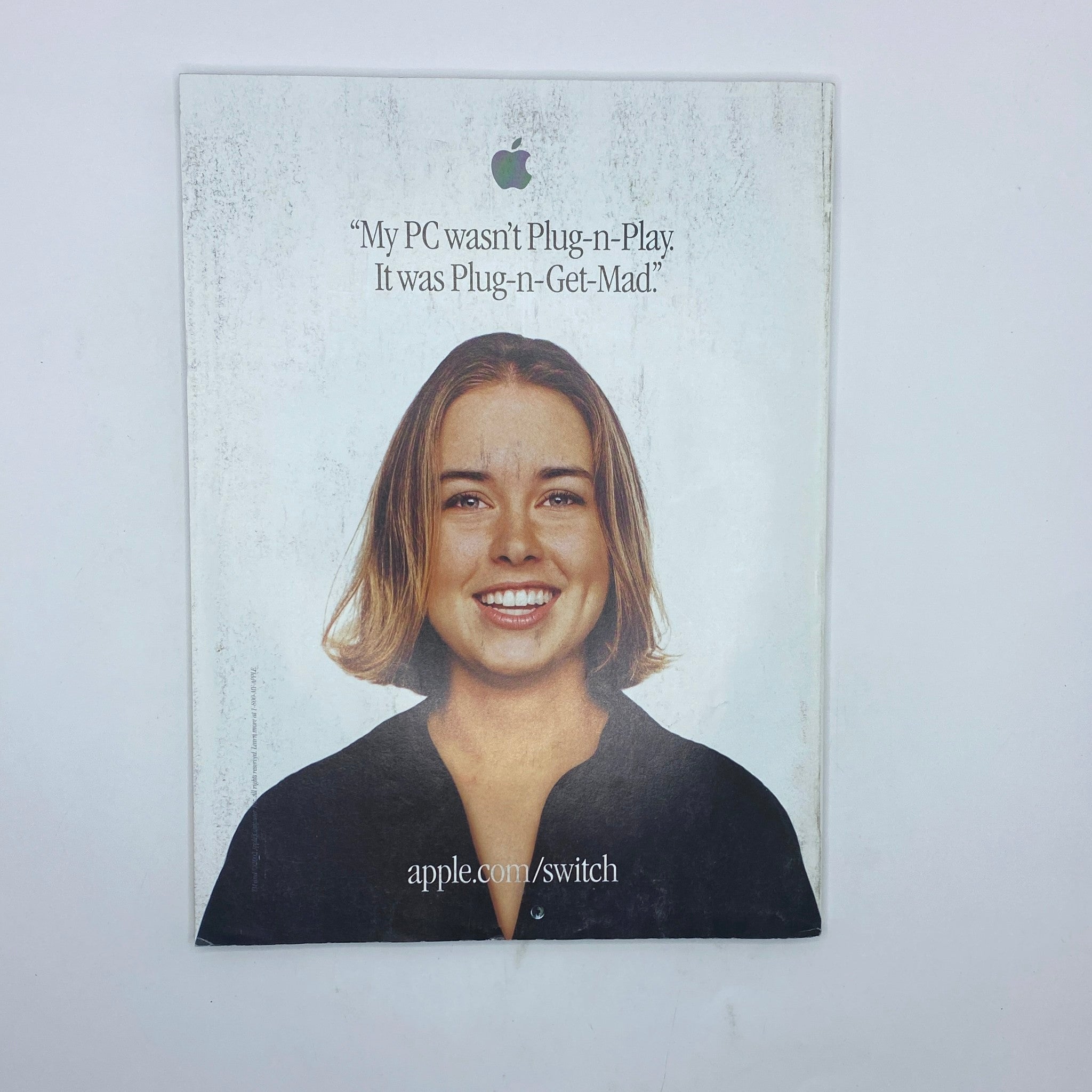 Back cover of a vintage issue of Fortune Magazine, featuring an Apple advertisement with the slogan about computer compatibility, dated September 30, 2002.