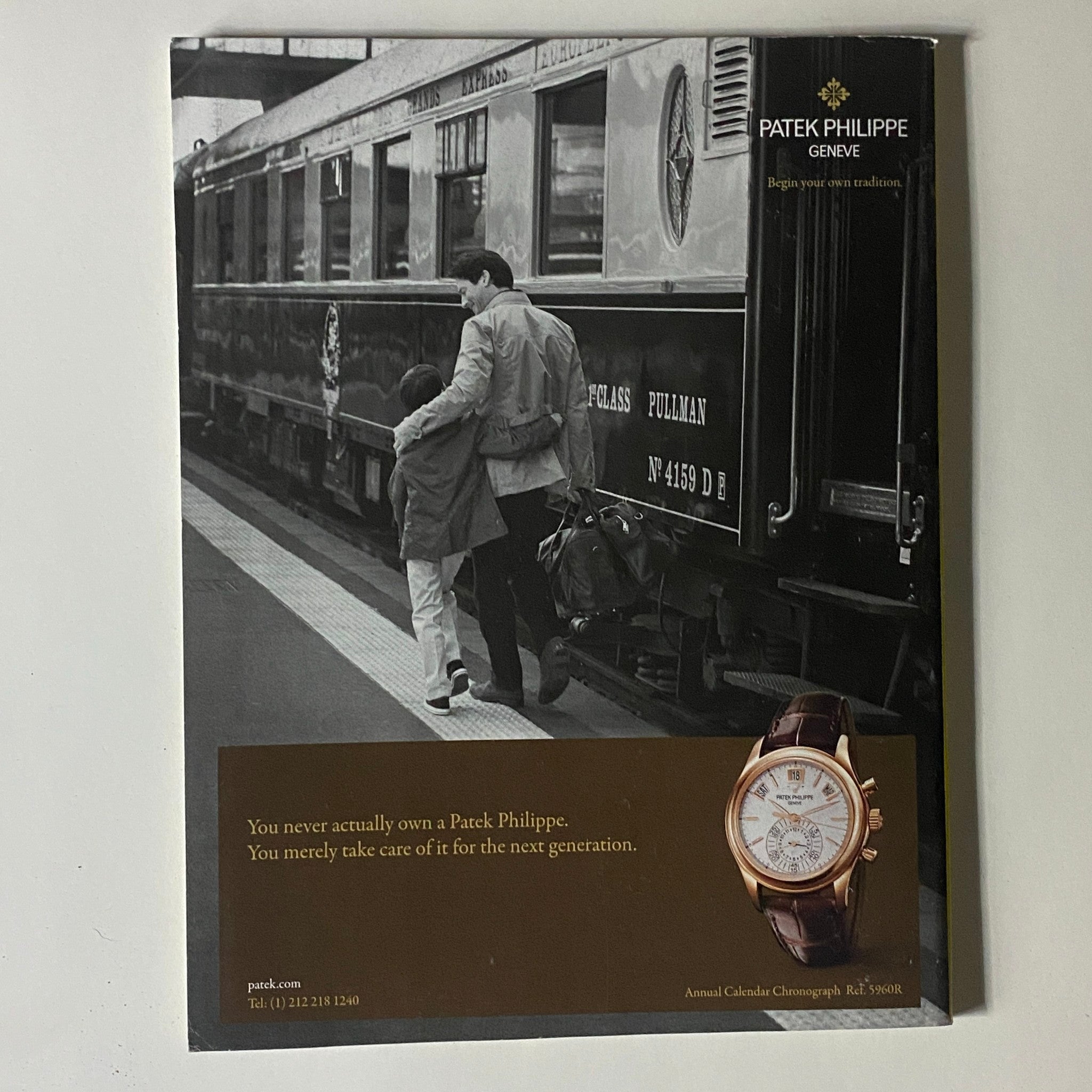 Vintage advertisement for Patek Philippe featured in Fortune Magazine October 7, 2013, emphasizing luxury watches and generational legacy.