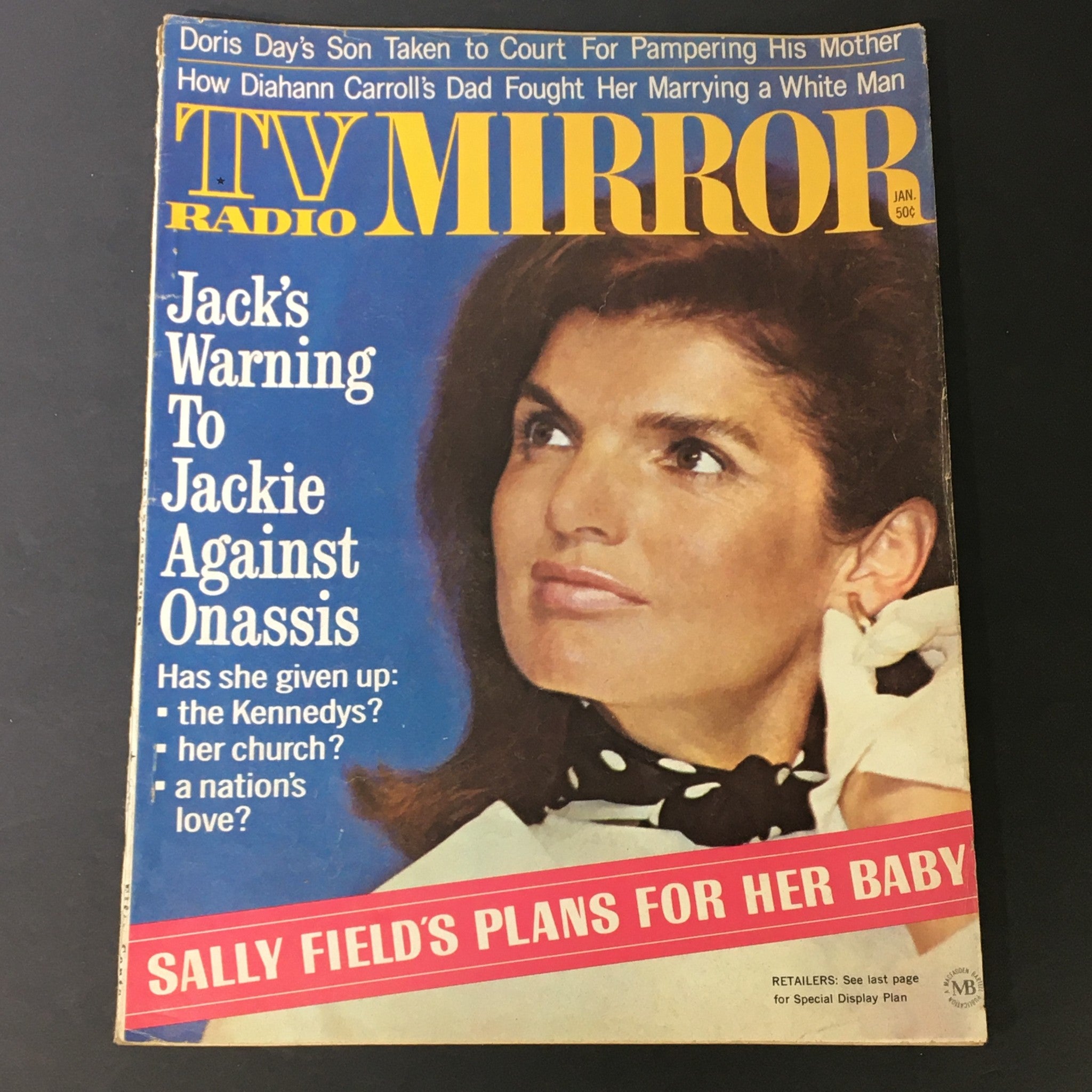 VTG TV Radio Mirror Magazine January 1969 Vol 69 #2 Jackie Kennedy, Newsstand