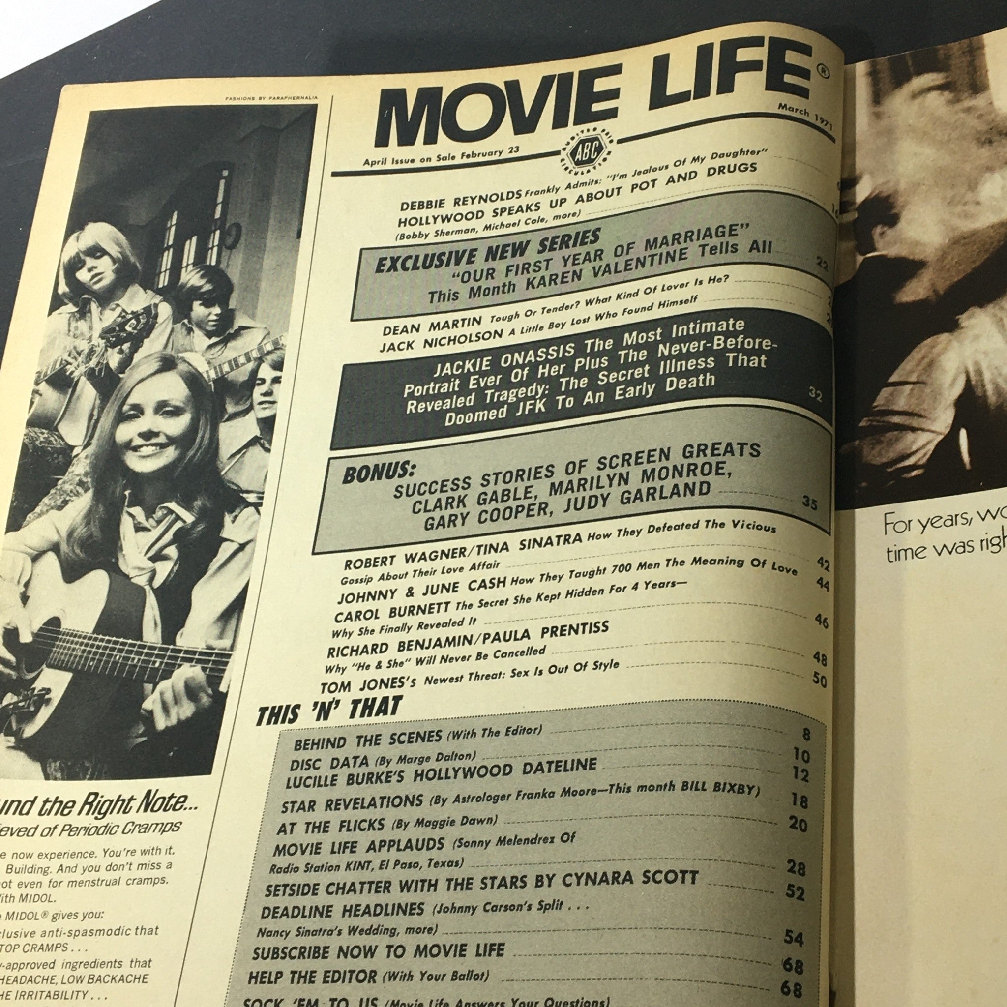 VTG Movie Life Magazine March 1971 Monroe Cooper-Garland, Gary Cooper, Newsstand