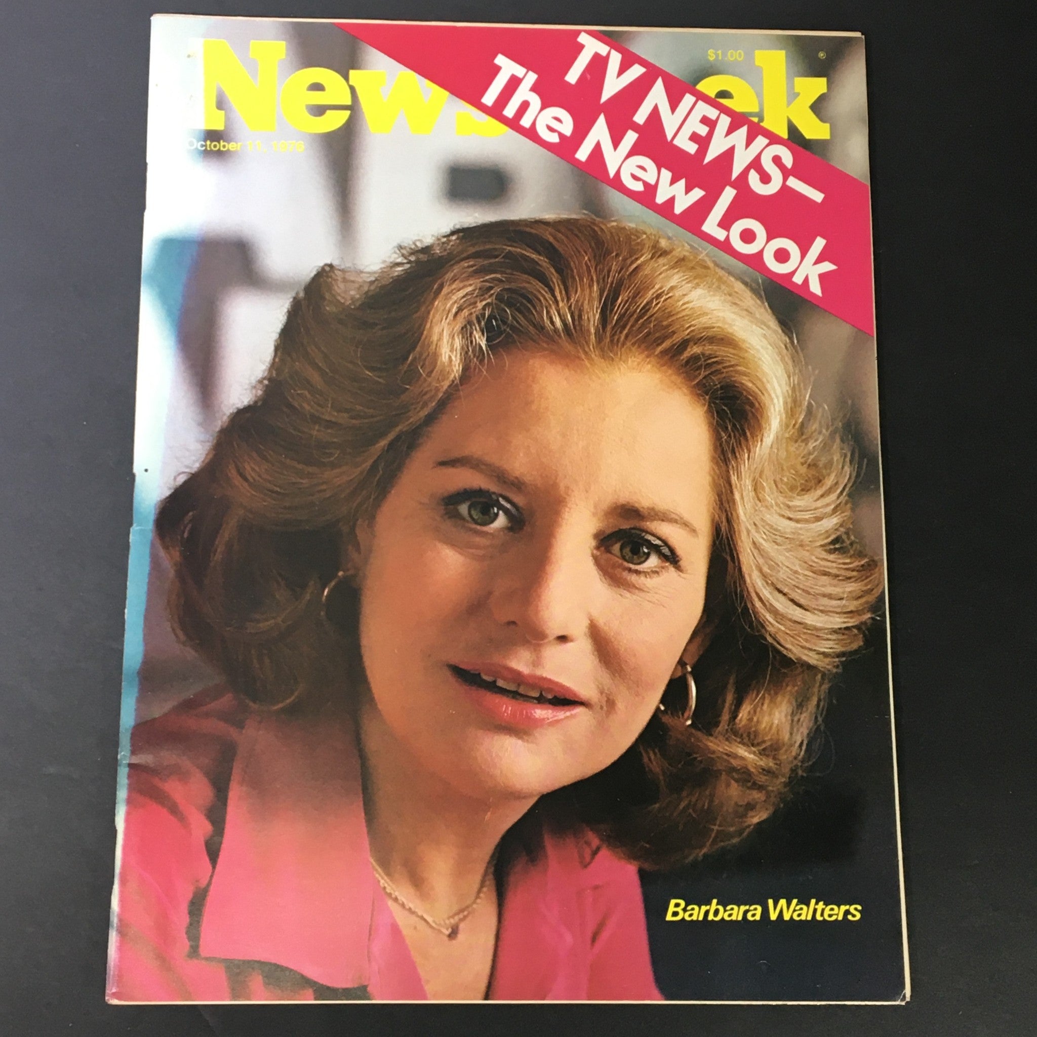 VTG Newsweek Magazine from October 11, 1976 featuring journalist Barbara Walters on the cover, highlighting TV news's new look.